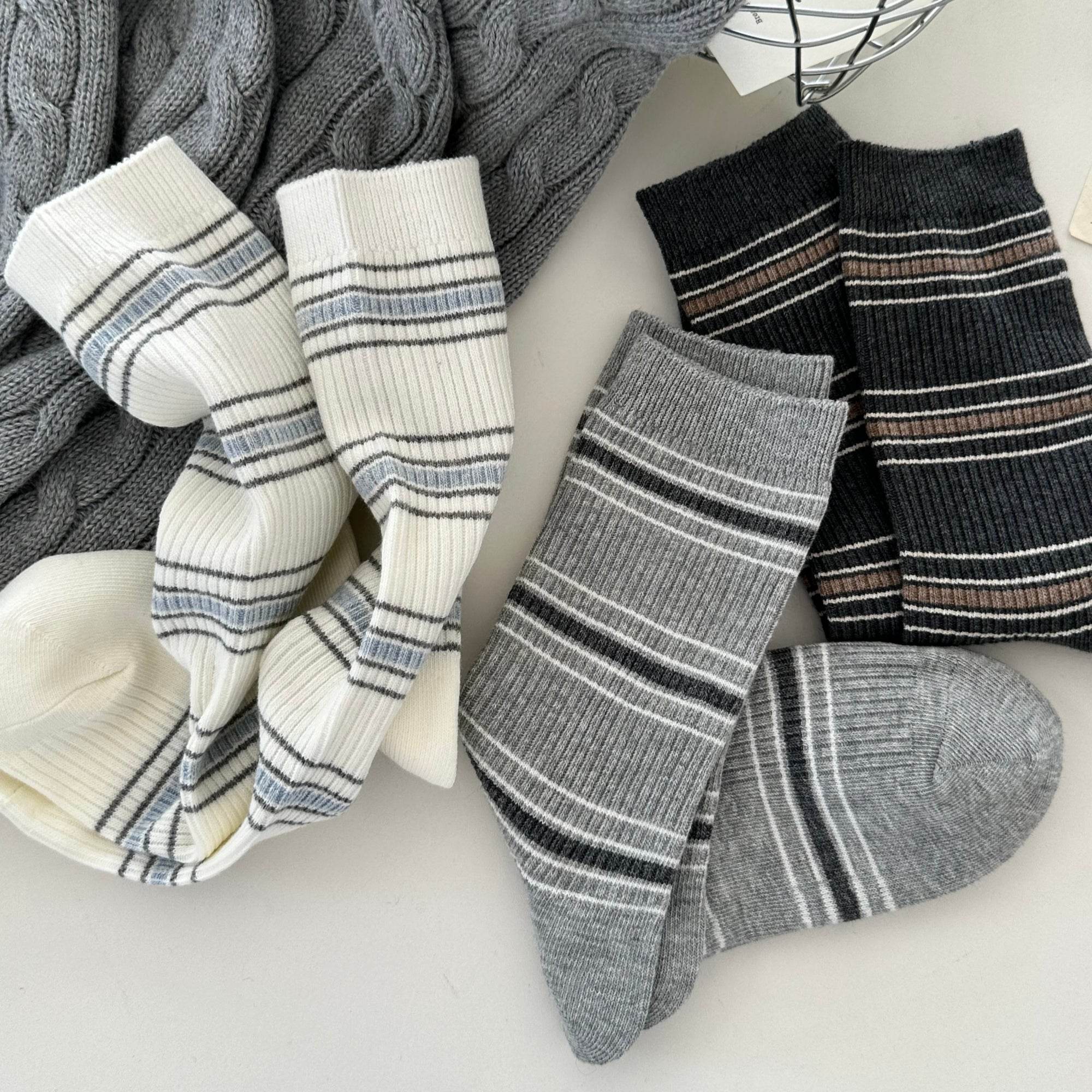 Women's Retro Varsity Striped Socks - Single Pair