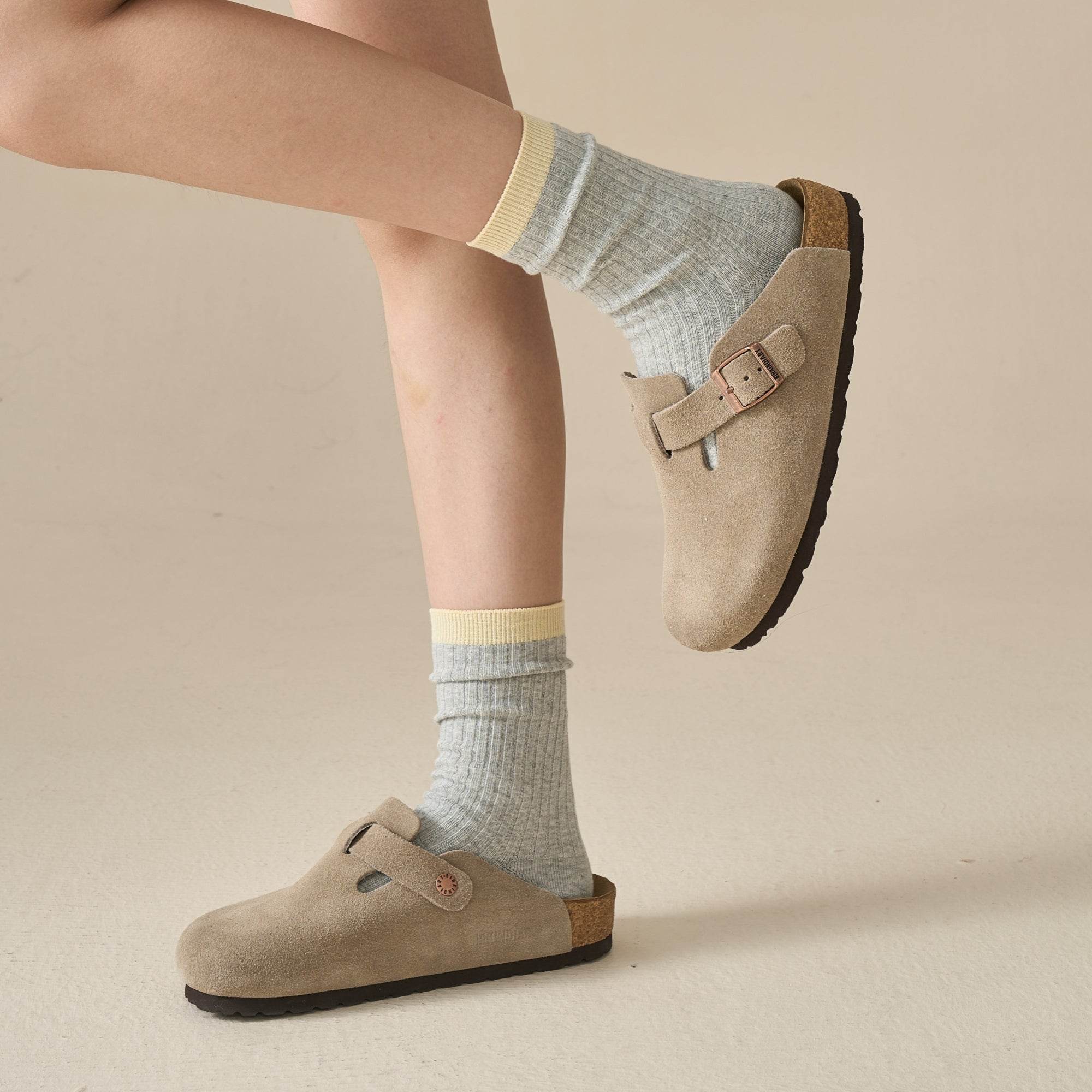 Women's Colorblock Cuff Ribbed Crew Socks - Single Pair