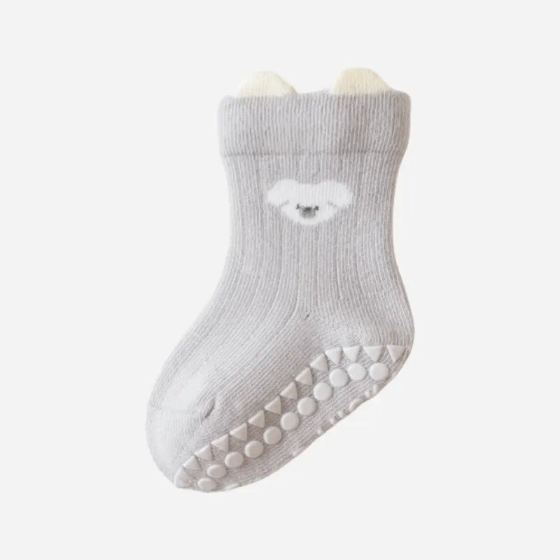 Babies Peekaboo Bear Grip Socks-3 Pairs