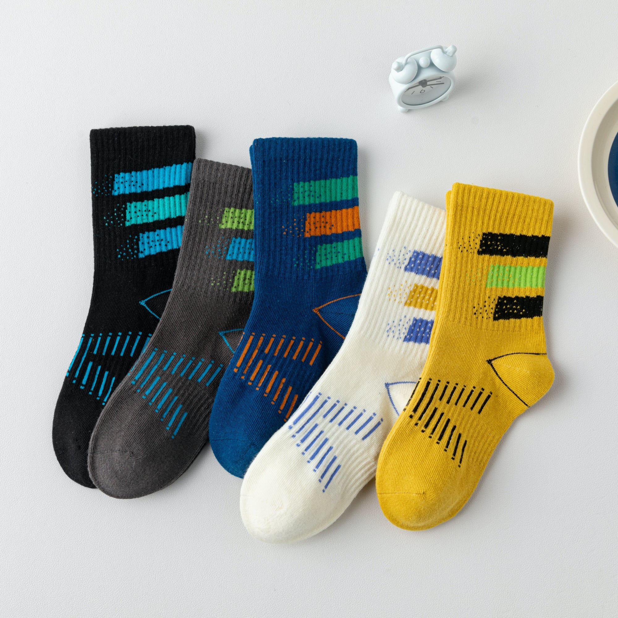 Kid's Modern Athletic Crew Socks - 5 Pairs