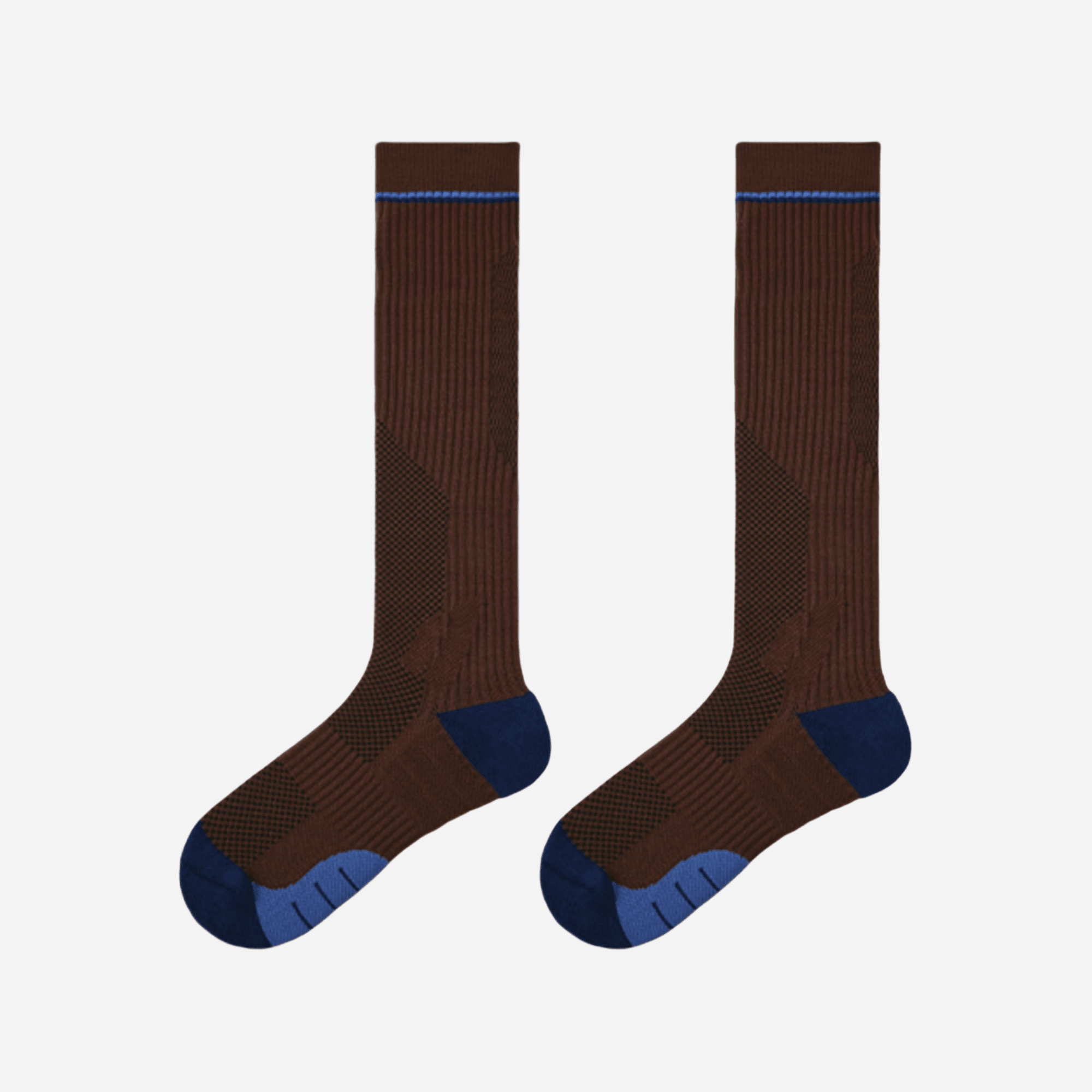 Women's Performance Knee-High Hiking Socks - Espresso & Royal Blue