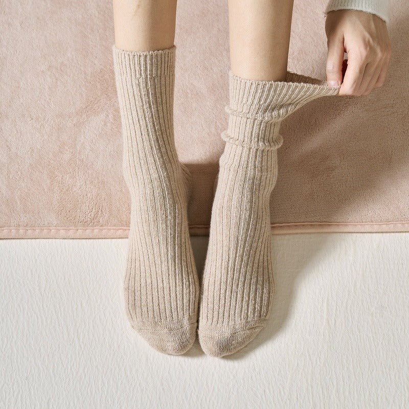 Women's Warm Wool Ribbed Socks - Single Pair