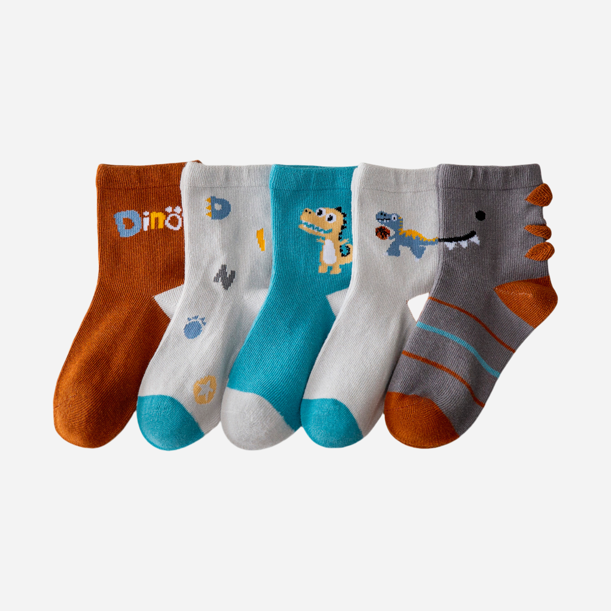 Kid's Playtime Dino Socks - 5 Pairs