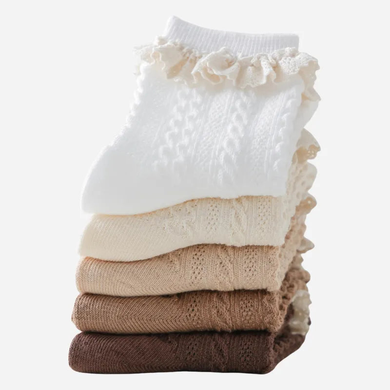 Babies The Cable-Knit Lace Socks-4 Pairs