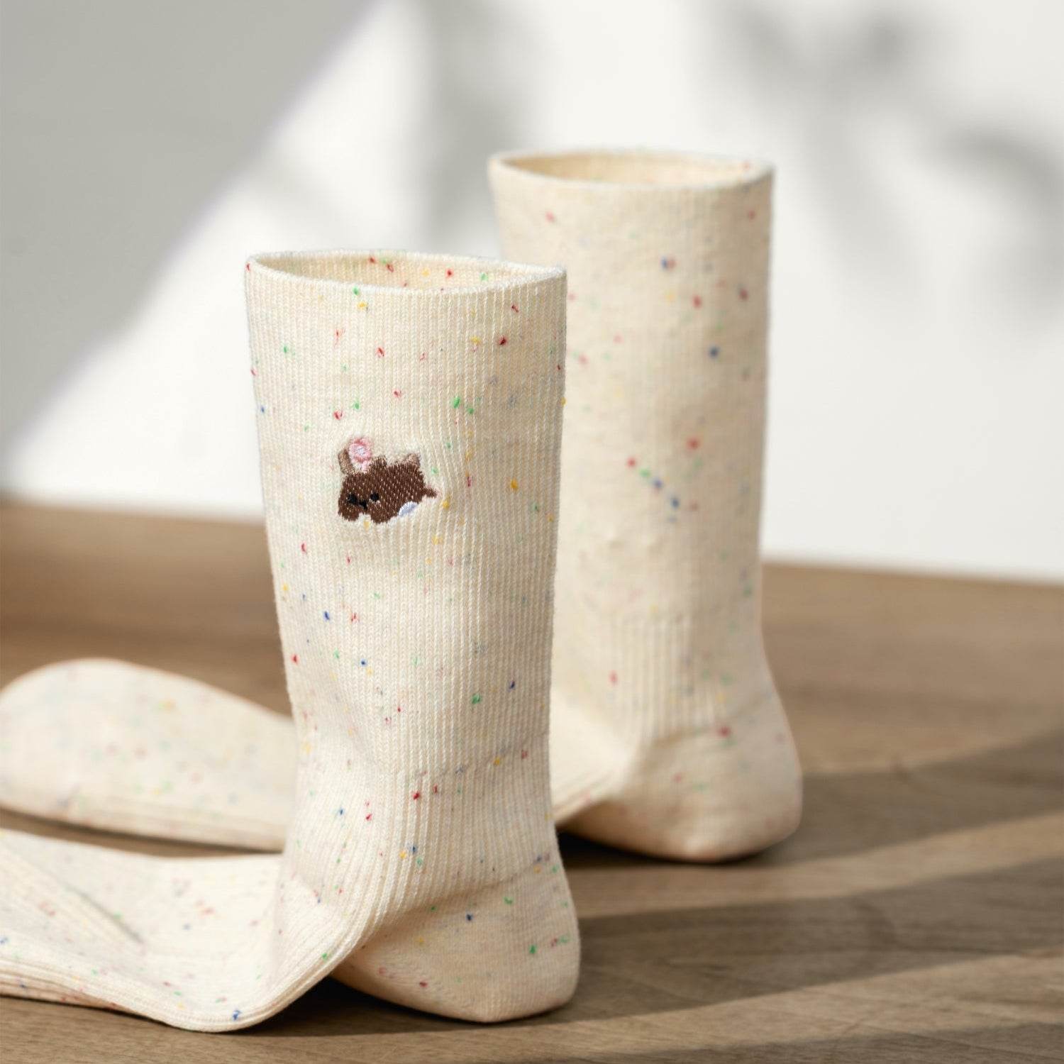 Women's Cotton Crew Socks Embroidery-5 Pack - Weavasocks