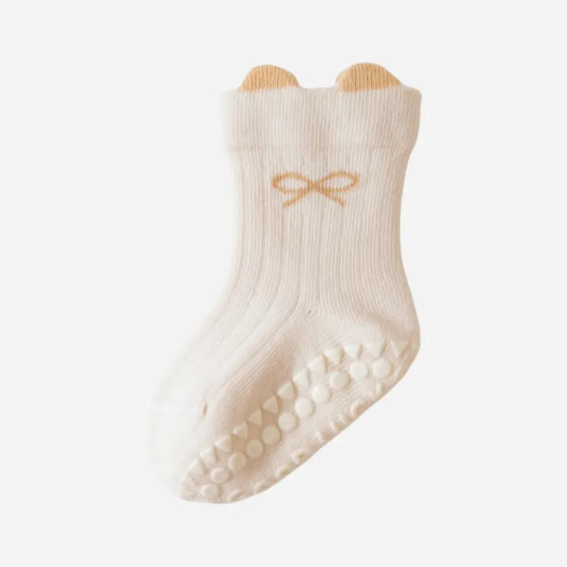 Babies Dainty Bow Grip Socks-3 Pairs