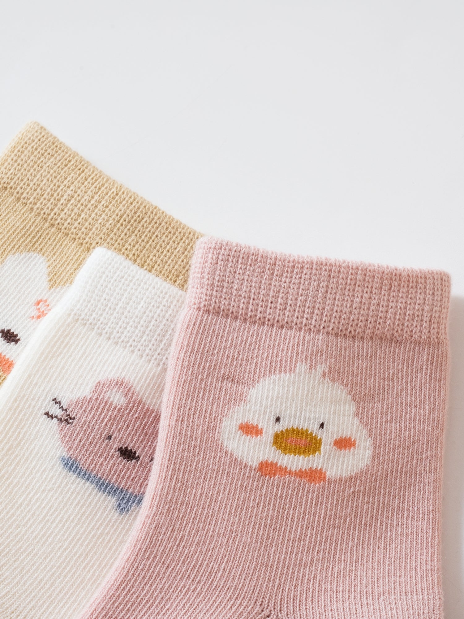 Babies' Ankle Socks with Minimalist Cartoon Faces-3 Pack