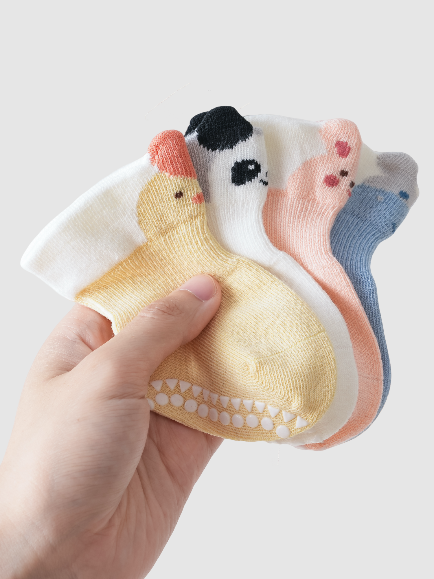 Babies' Pop-Out Pattern Grip Socks-3 Pack