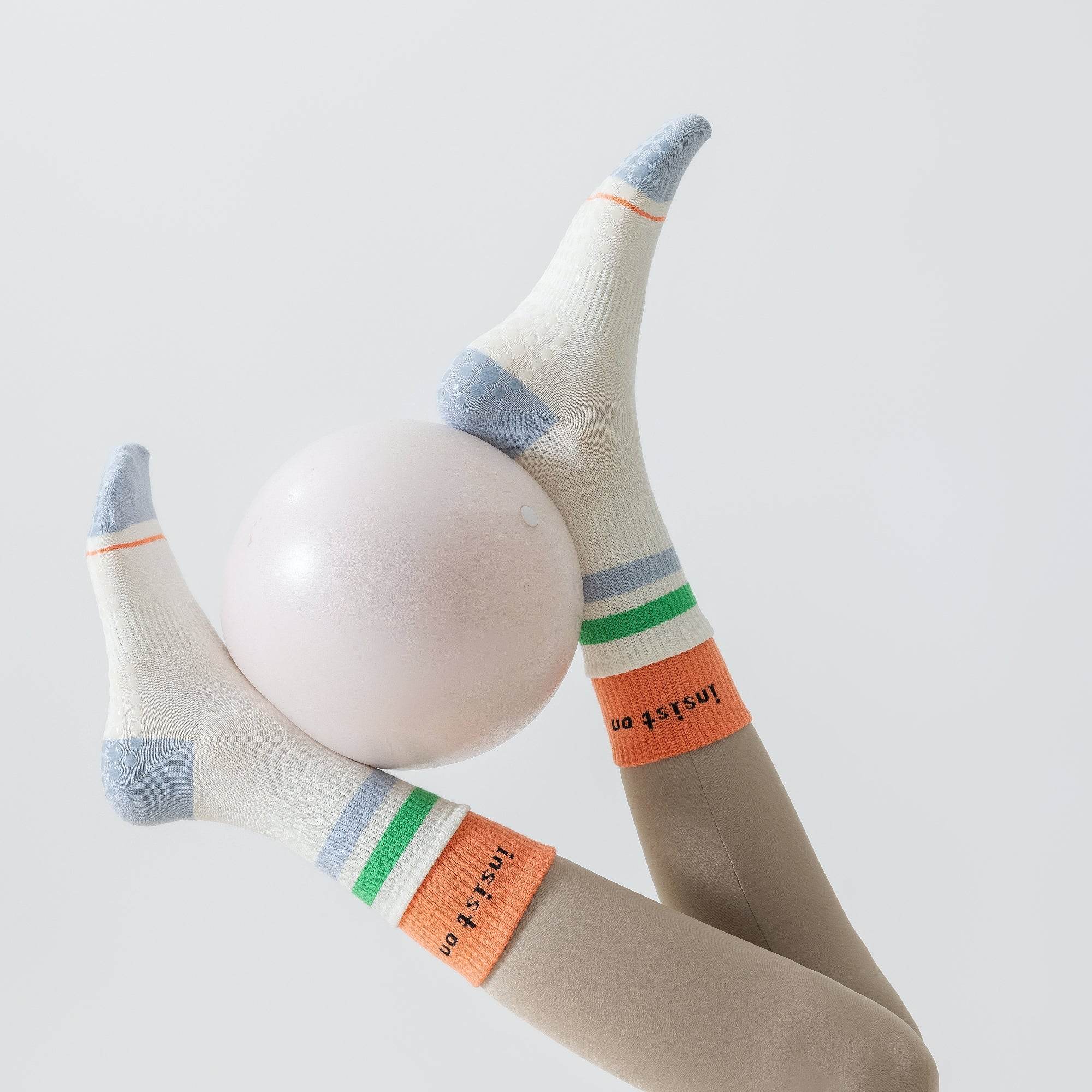 Women's Retro Stripe Yoga & Pilates Grip Socks