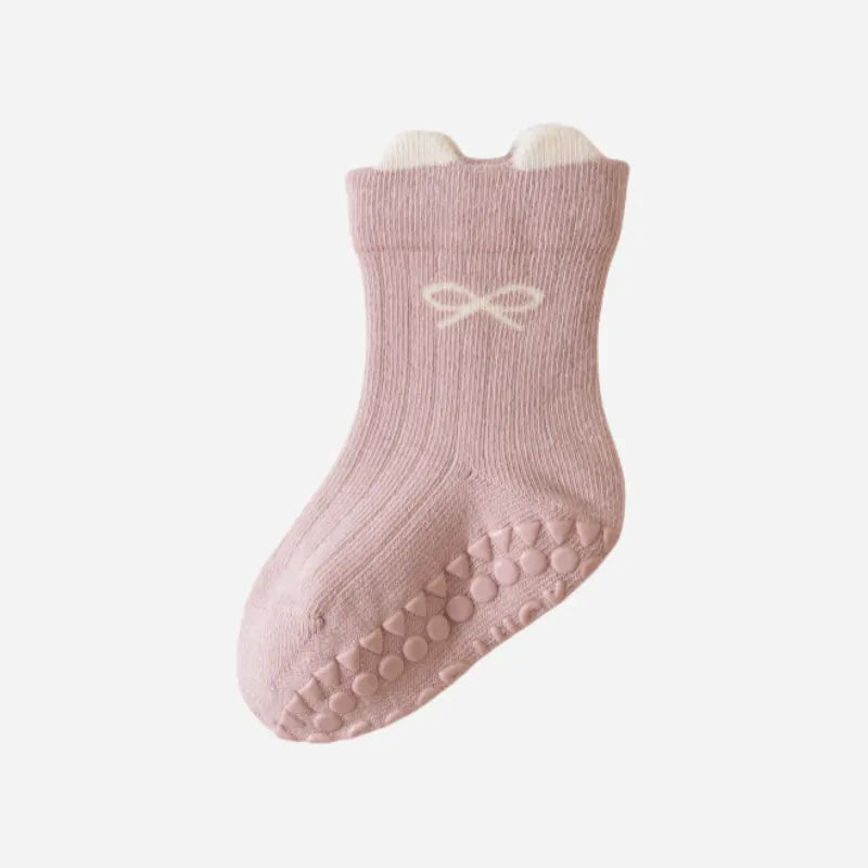Babies Dainty Bow Grip Socks-3 Pairs