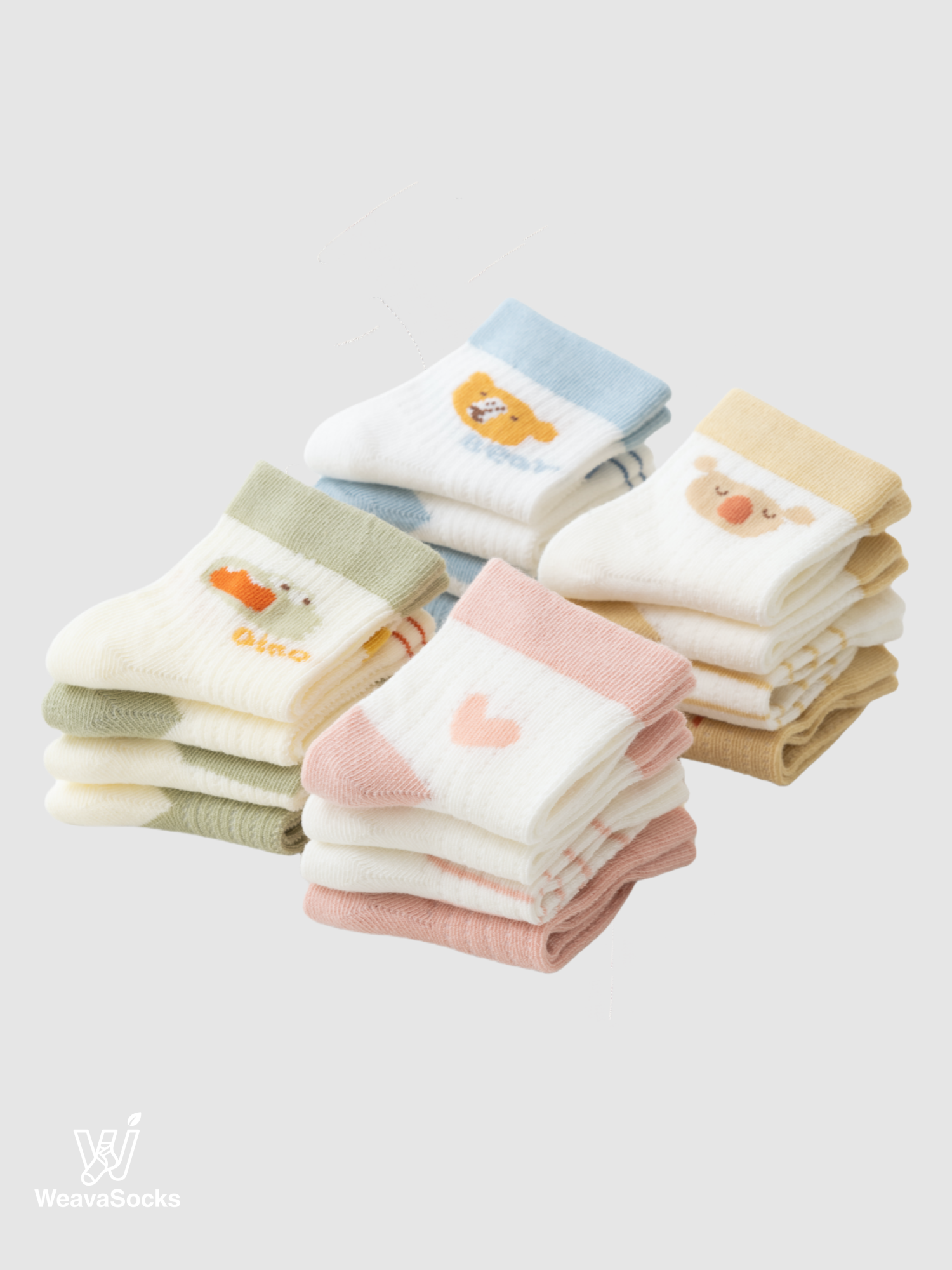 Babies' Breathable Ribbed Ankle Socks -4 Pack