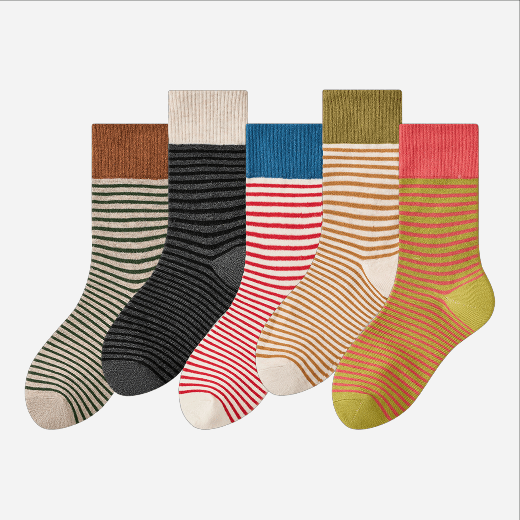 Women's Color Block Cuff Striped Socks - Single Pair