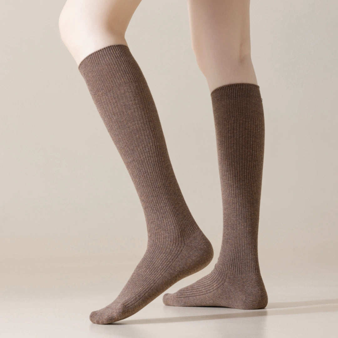 Ribbed Cotton Knee Highs