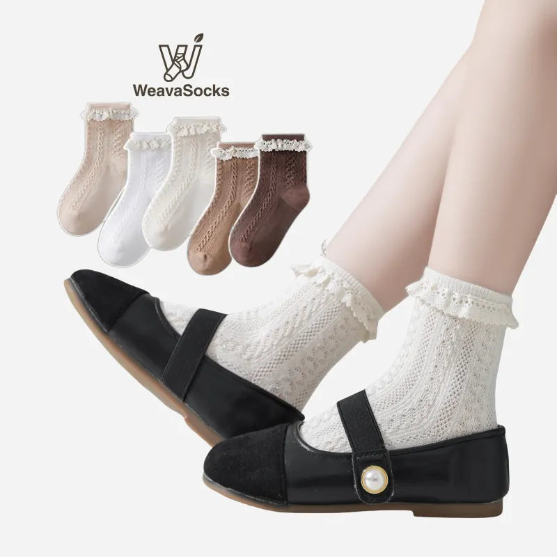 Babies The Cable-Knit Lace Socks-4 Pairs