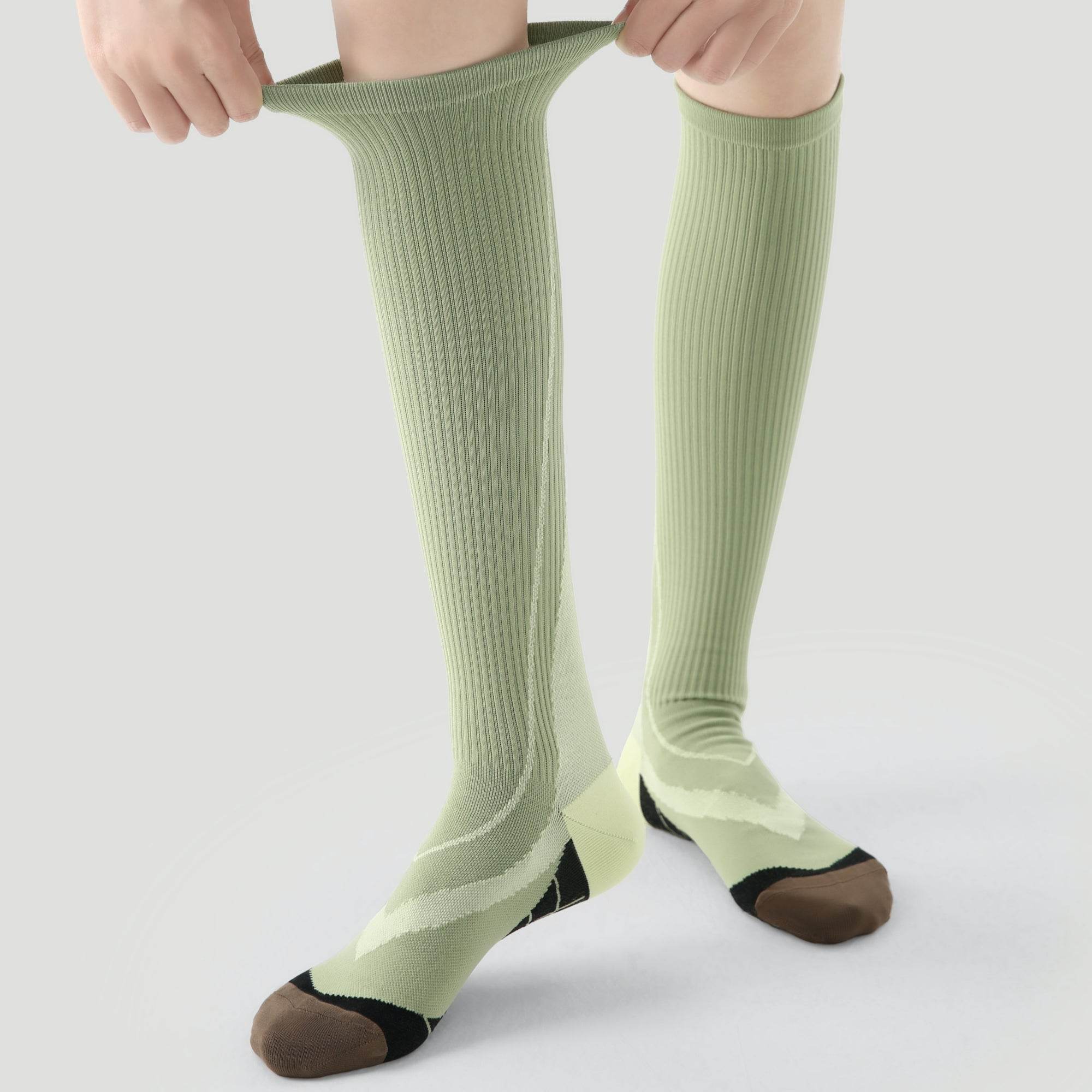 Women's Performance Knee-High Hiking Socks - Olive & Volt