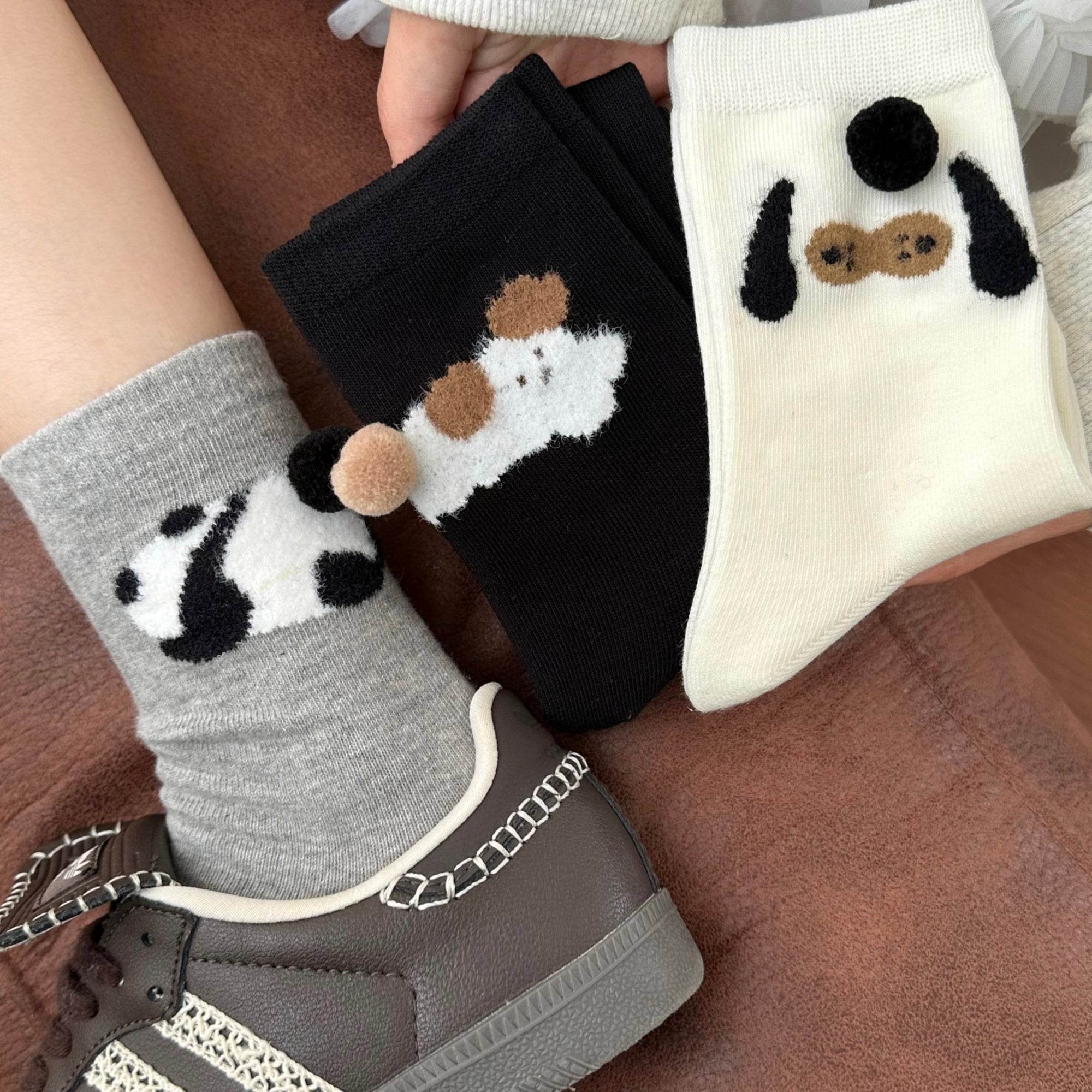 Women's Cute 3D Pom Pom Pet Socks - Single Pair