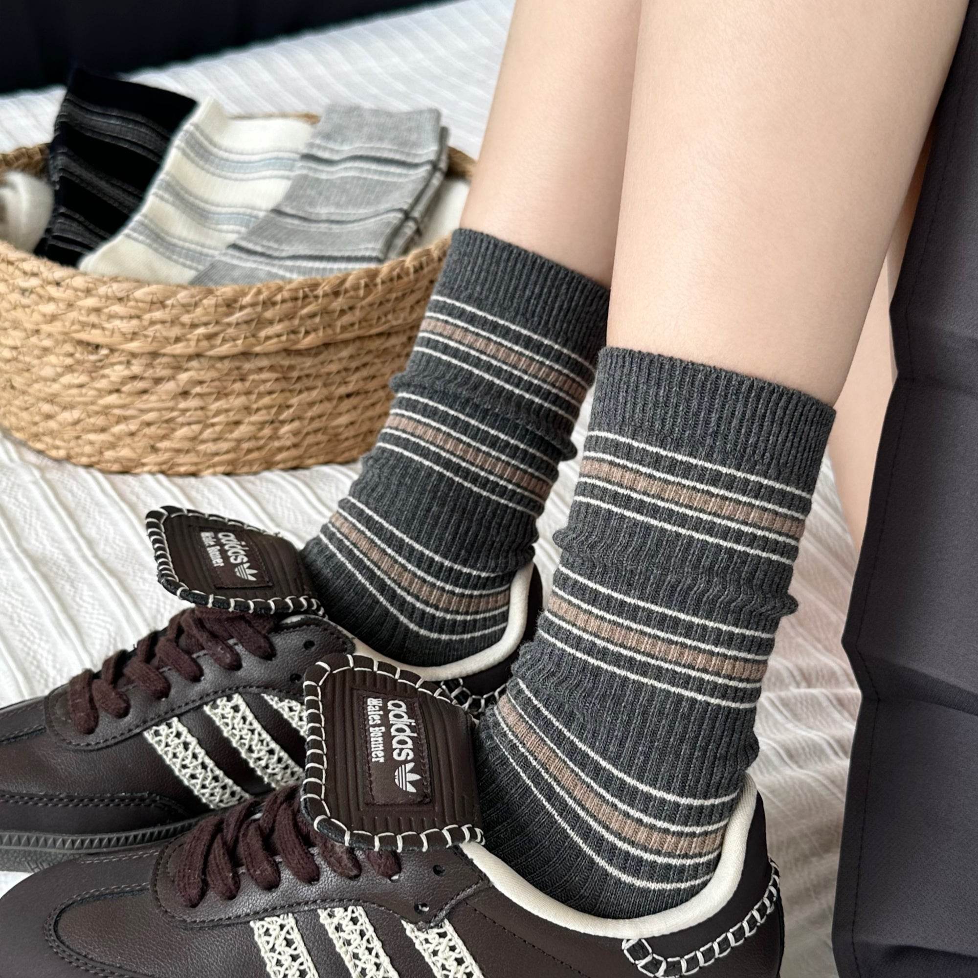 Women's Retro Varsity Striped Socks - Single Pair