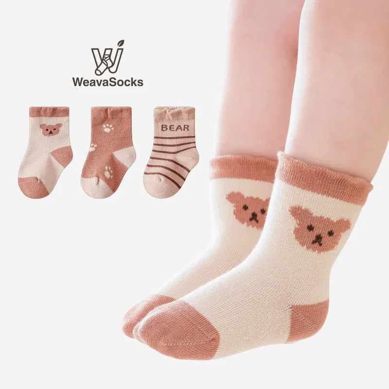 Babies The Bear Tracks Socks-3 Pairs