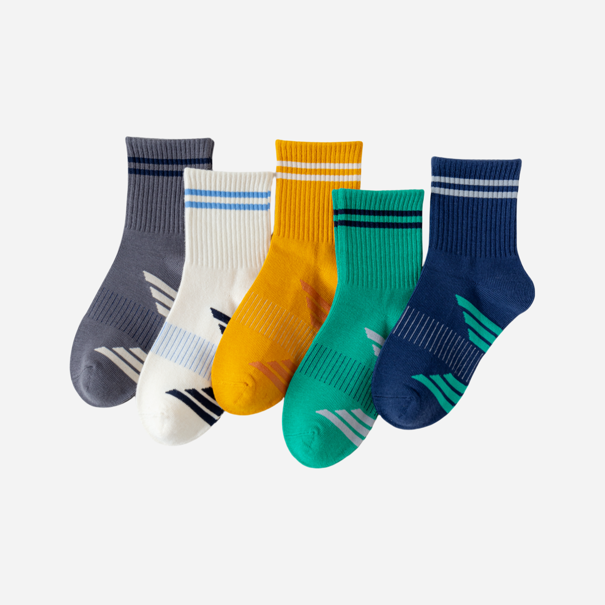 Kid's Athletic Outdoor Crew Socks - 5 Pairs