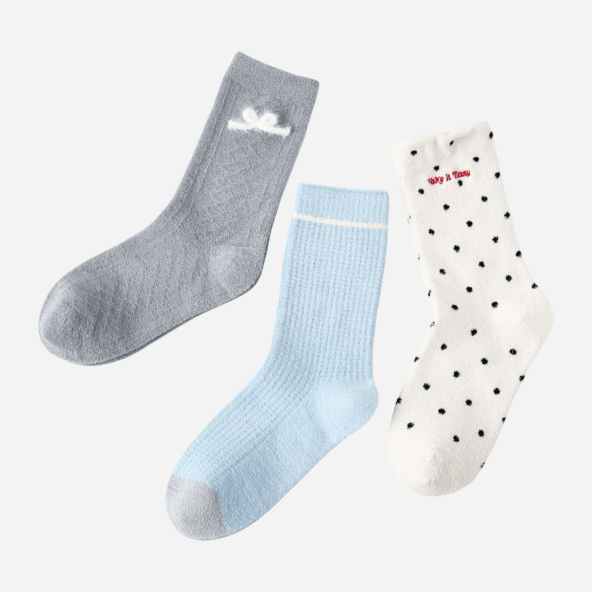 Women's Minimalist Plush Socks - 3 pairs