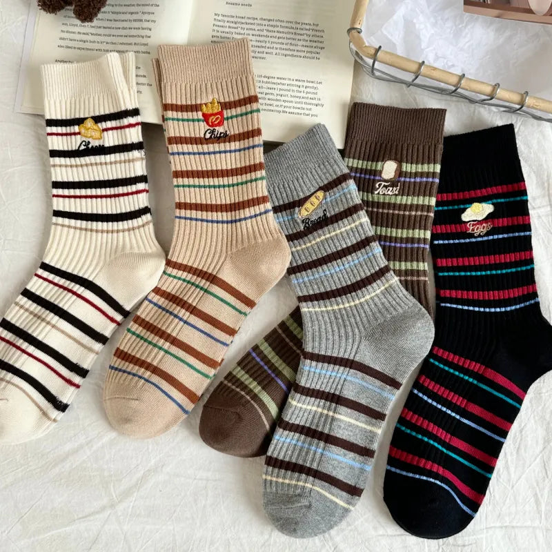 Foodie Embroidered Socks