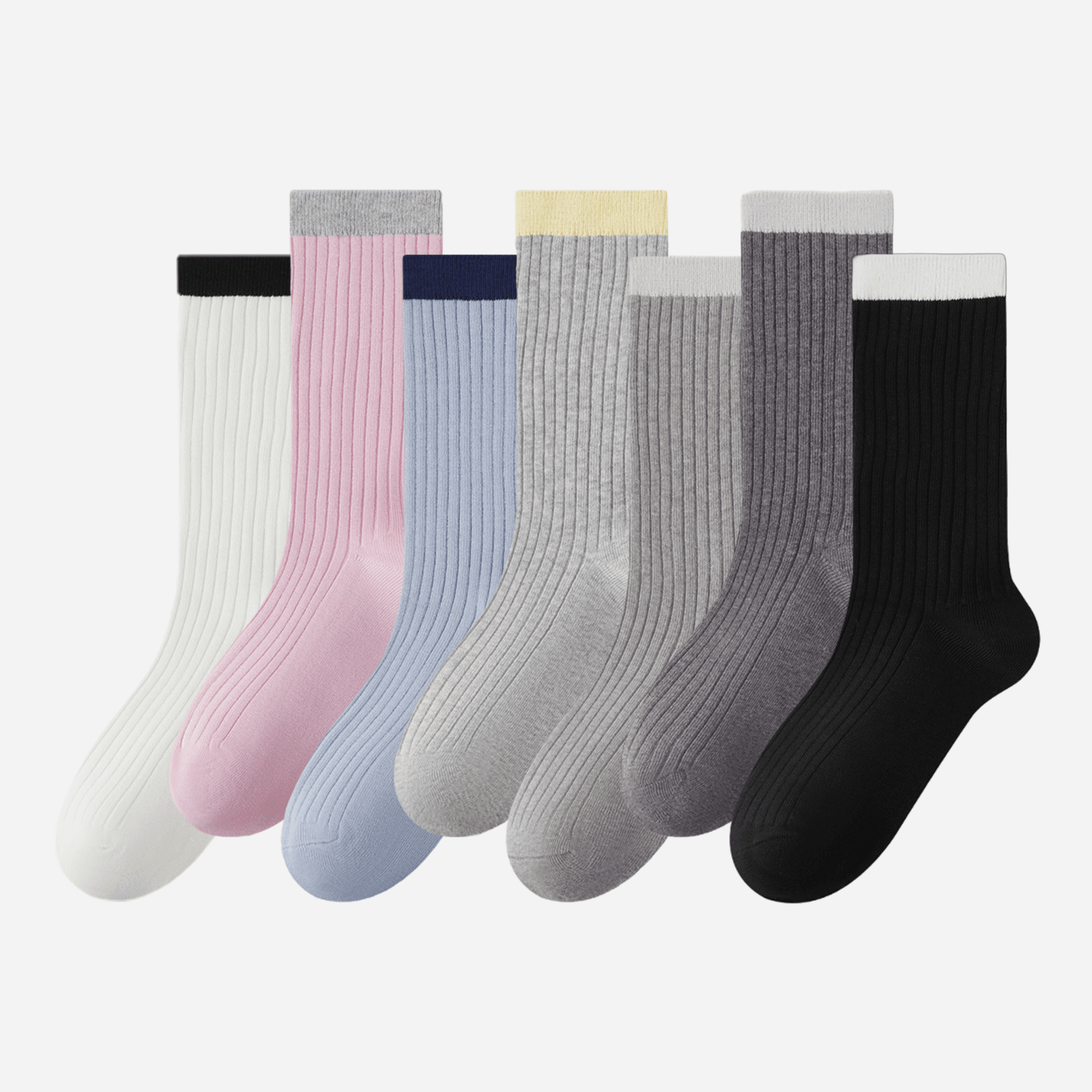 Women's Colorblock Cuff Ribbed Crew Socks - Single Pair