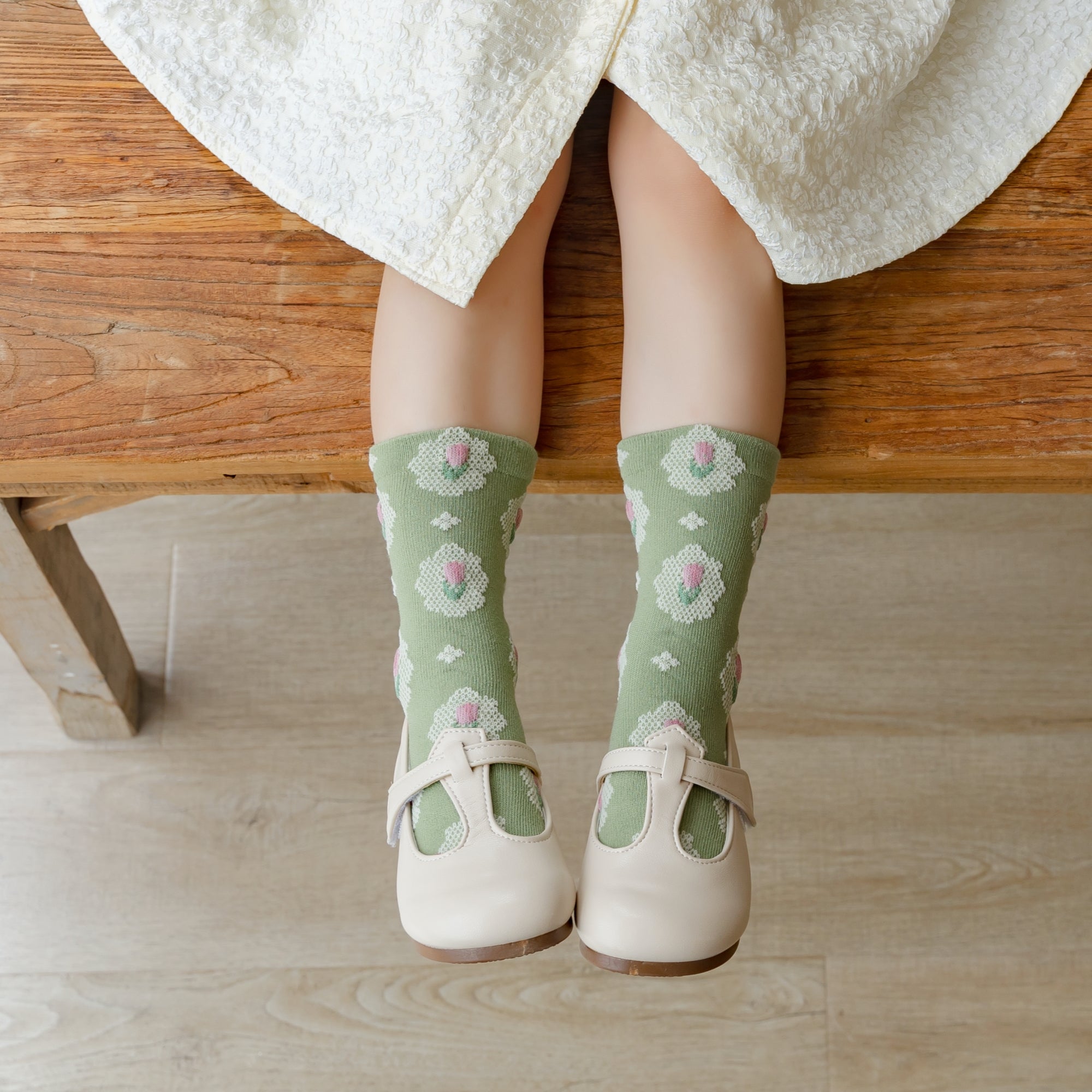 Kid's Floral Garden Crew Socks - 5 Pairs