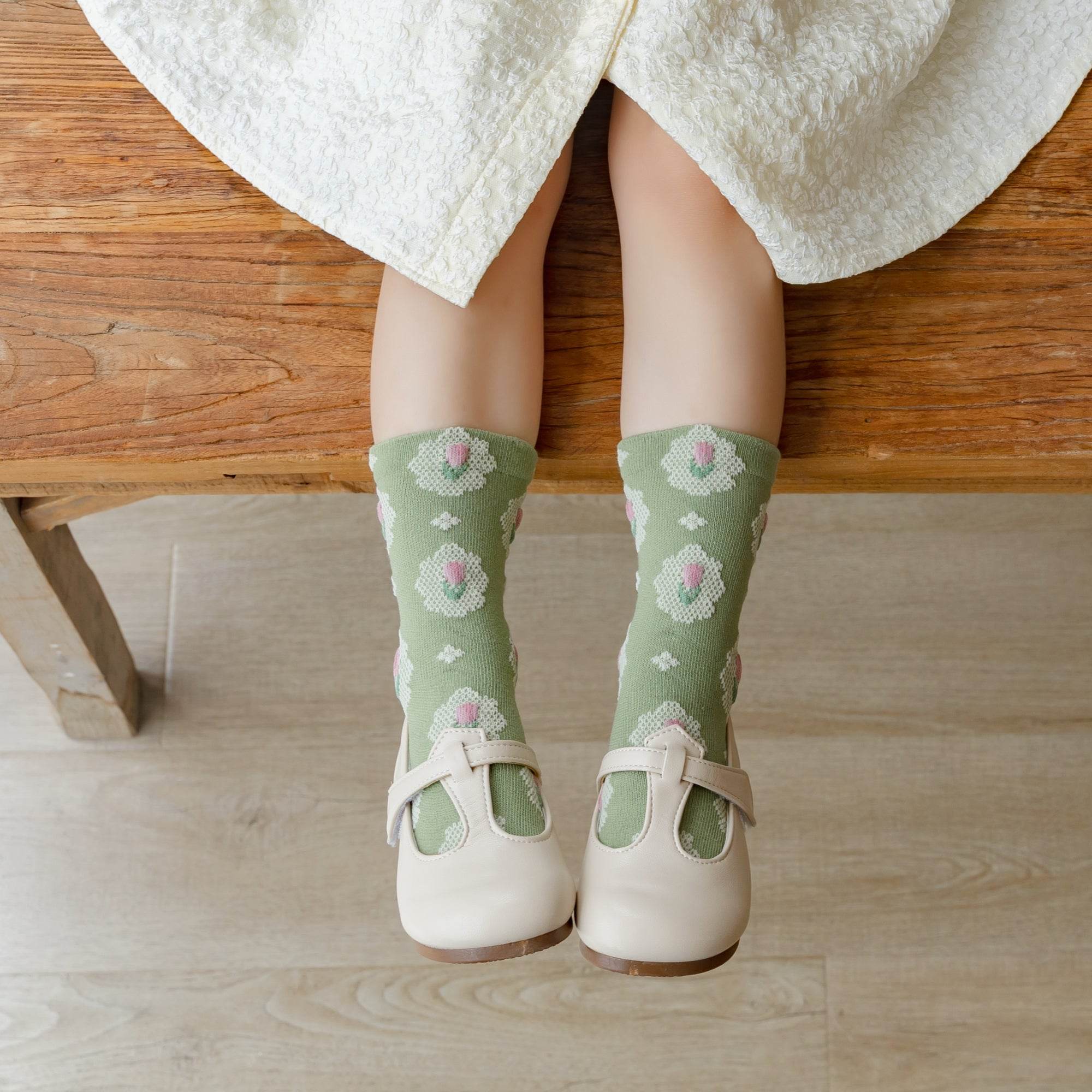 Kid's Floral Garden Crew Socks - 5 Pairs - Weavasocks