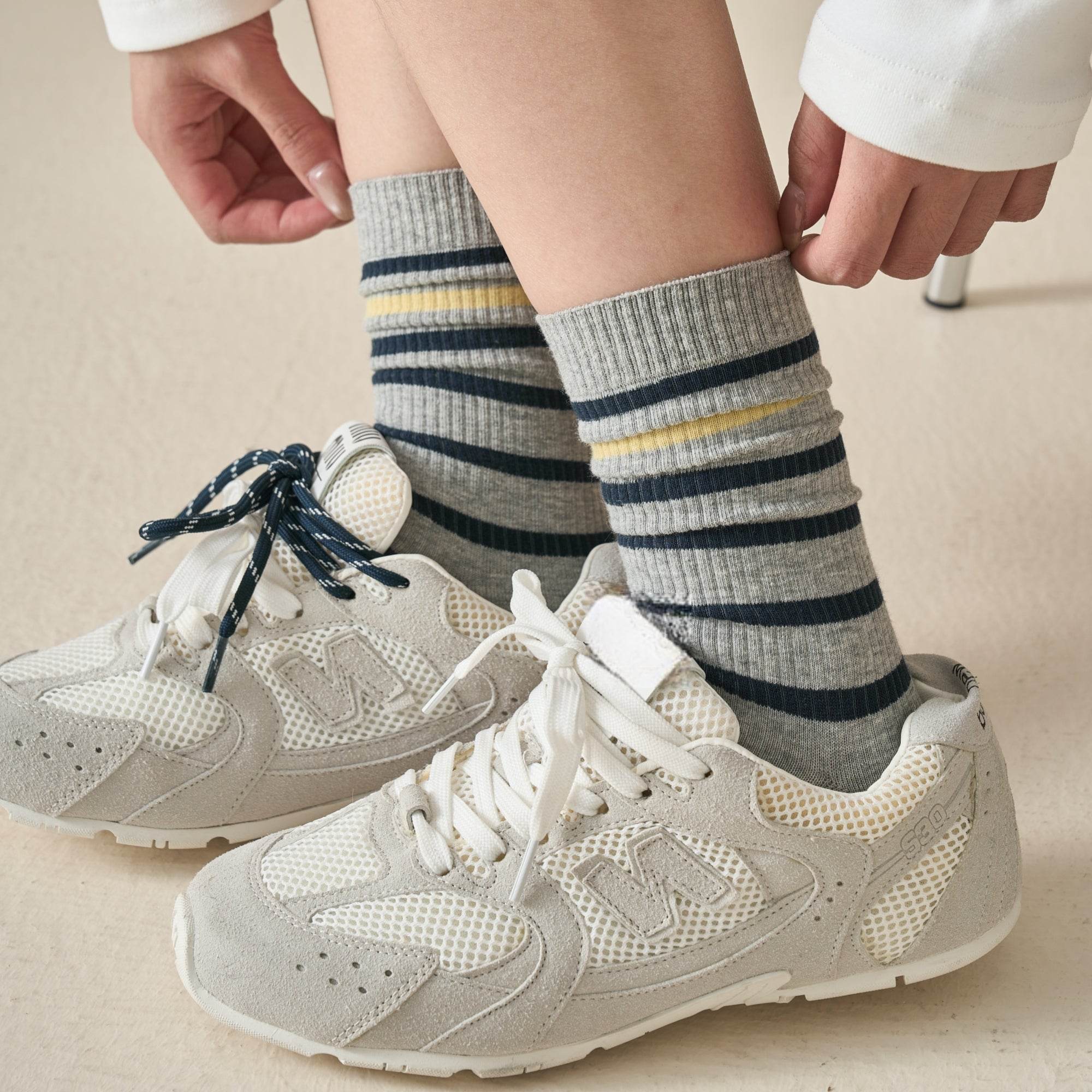 Women's Varsity Stripe Ribbed Socks - Single Pair