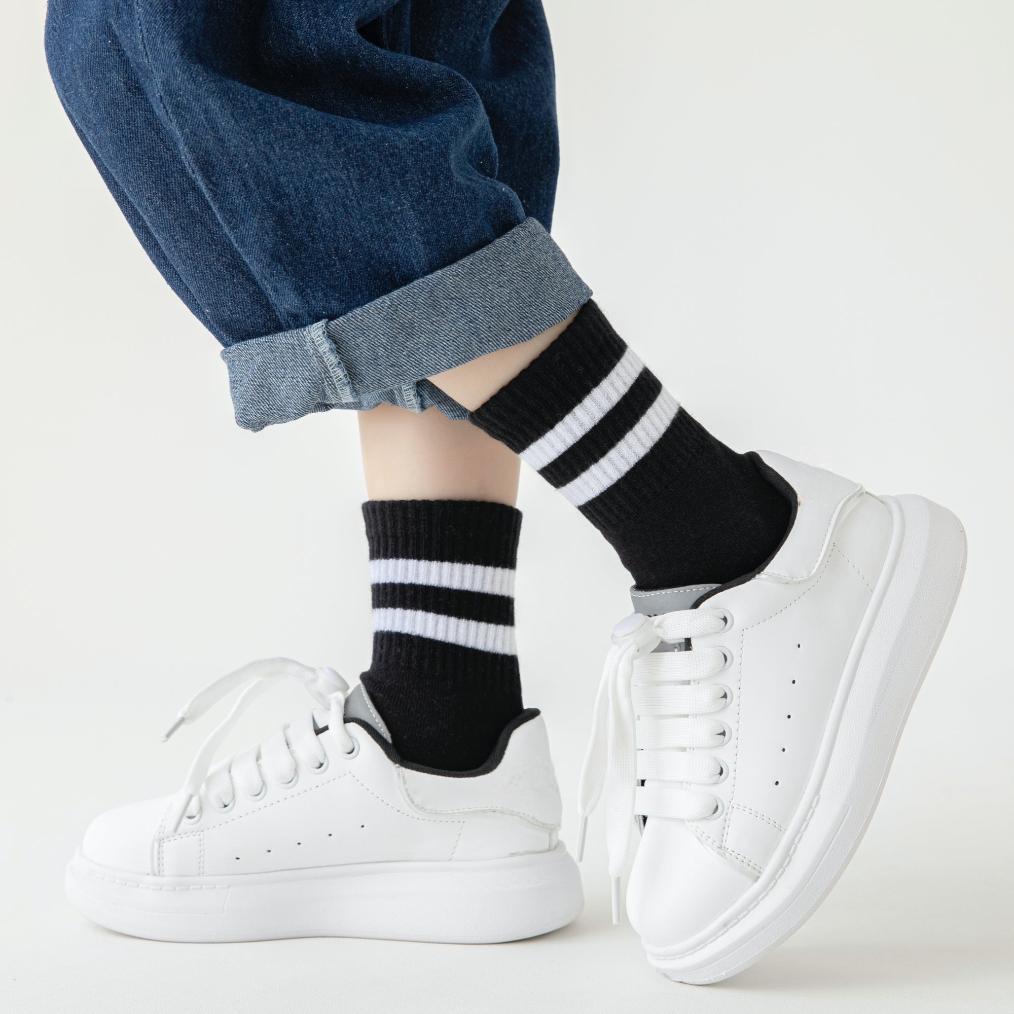 Kid's Retro Stripe Crew Socks - 3 Pairs