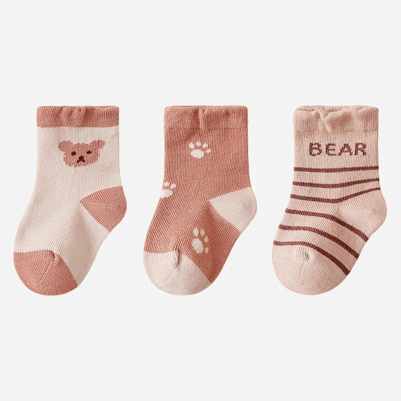 Babies The Bear Tracks Socks-3 Pairs