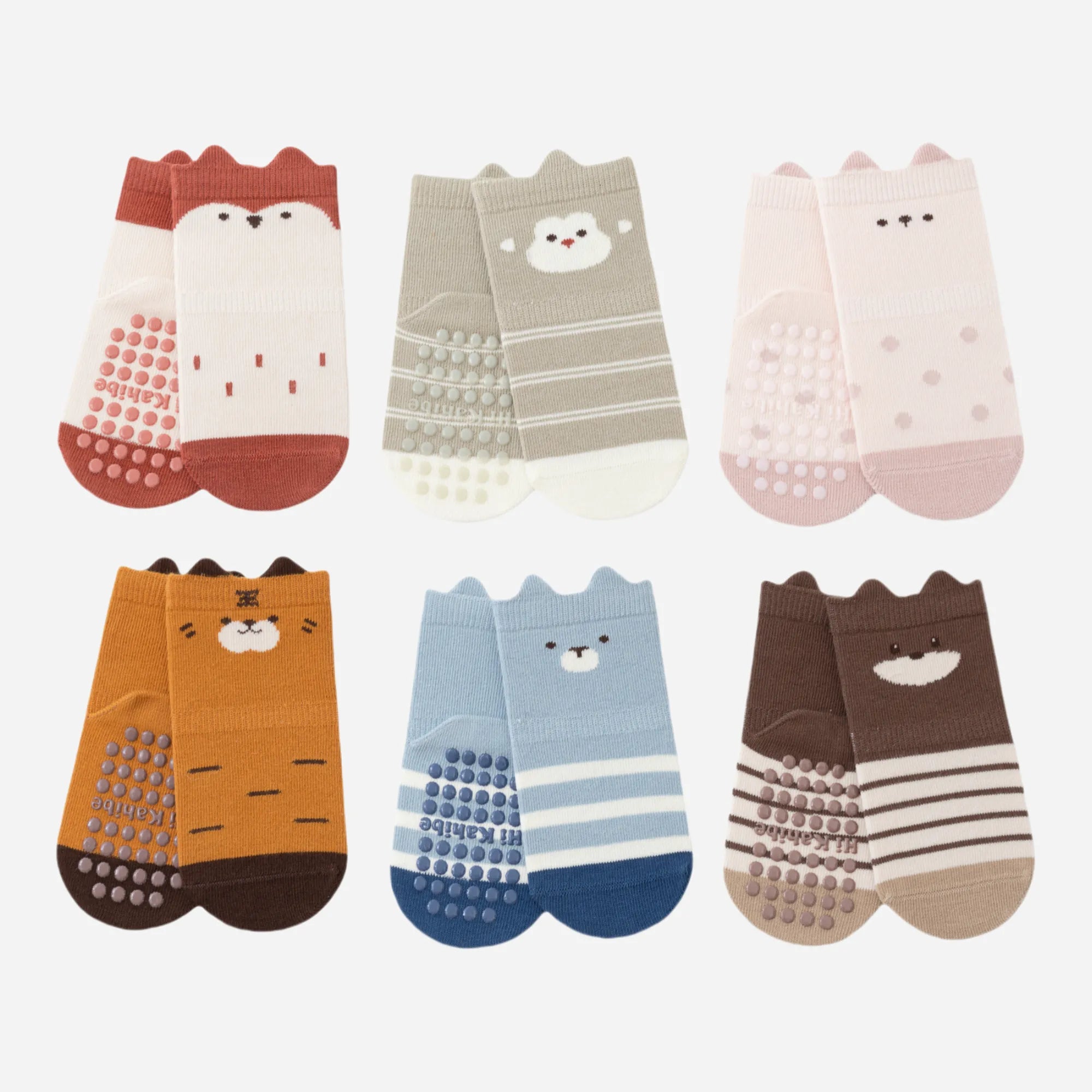 Babies' Animal Kingdom Grip Socks-4 Pairs