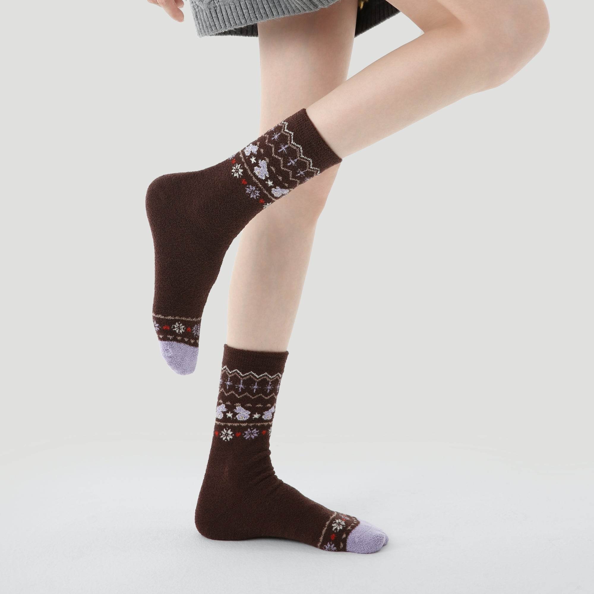 Women's Fuzzy Cabin Crew Socks - 3 pairs