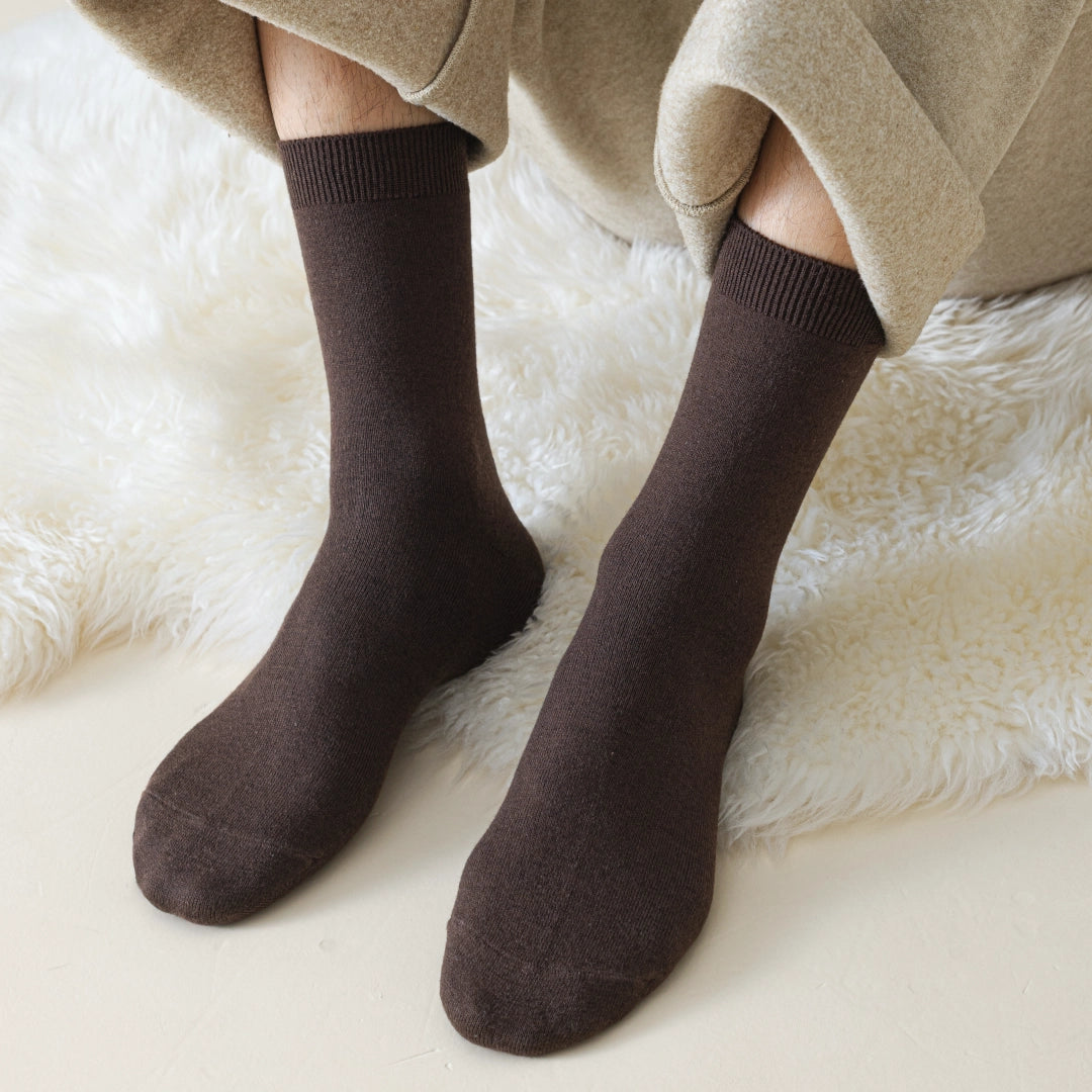 Men's Wool & Silk Dress Socks - Lightweight Luxury Crew
