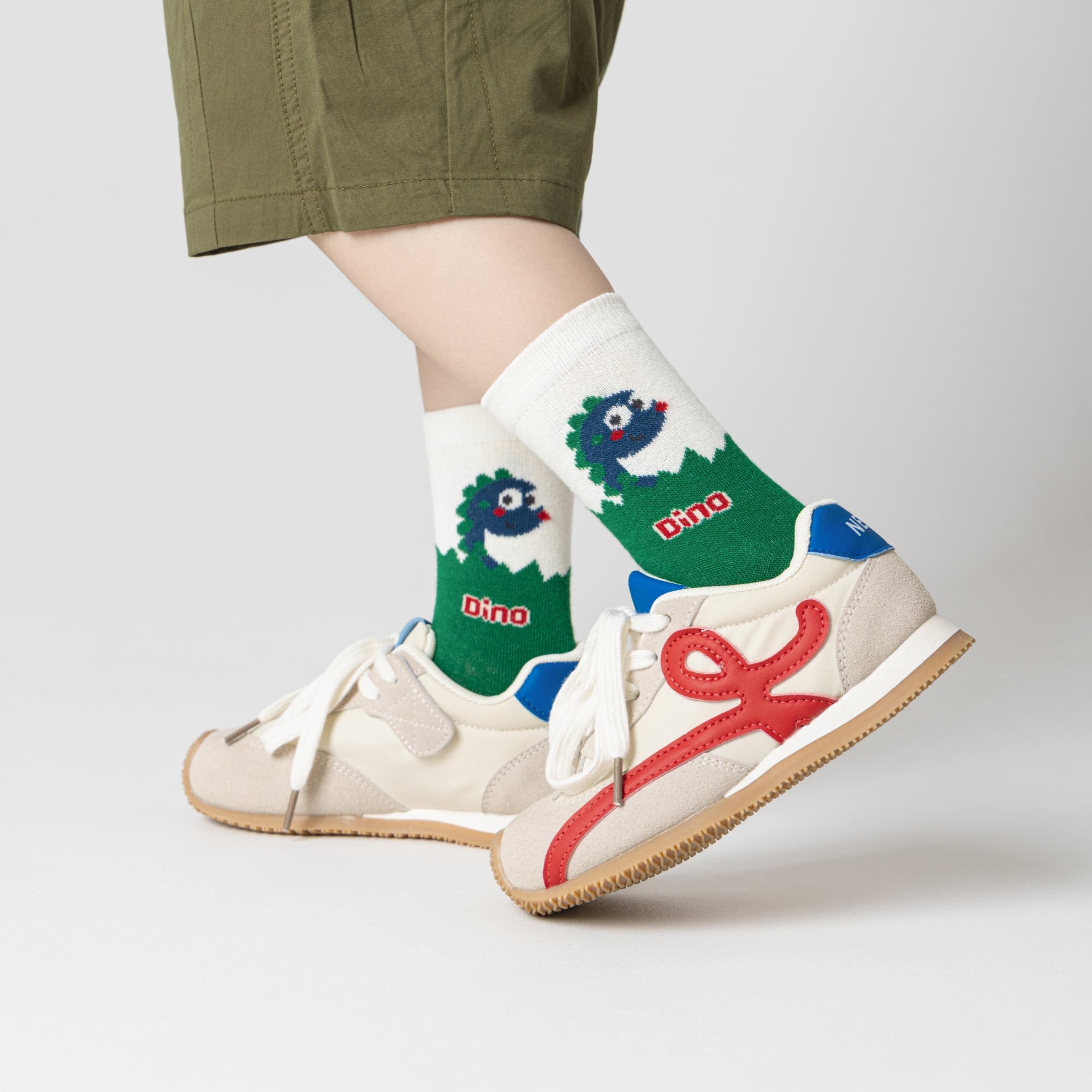 Kid's Playful Dinosaur Crew Socks - 5 Pairs