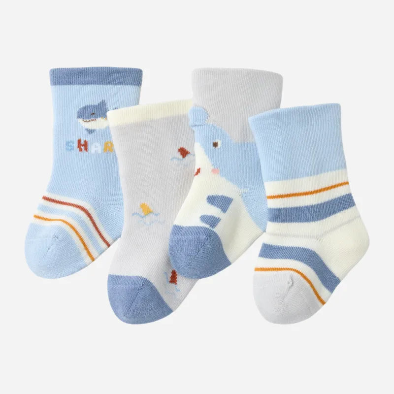 Babies The Little Shark Week Socks-4 Pairs