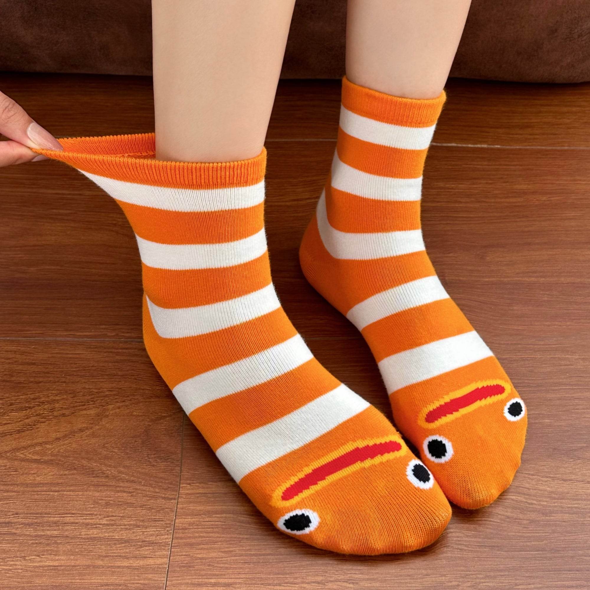 Women's Quirky Eel Combed Cotton Socks - Single Pair