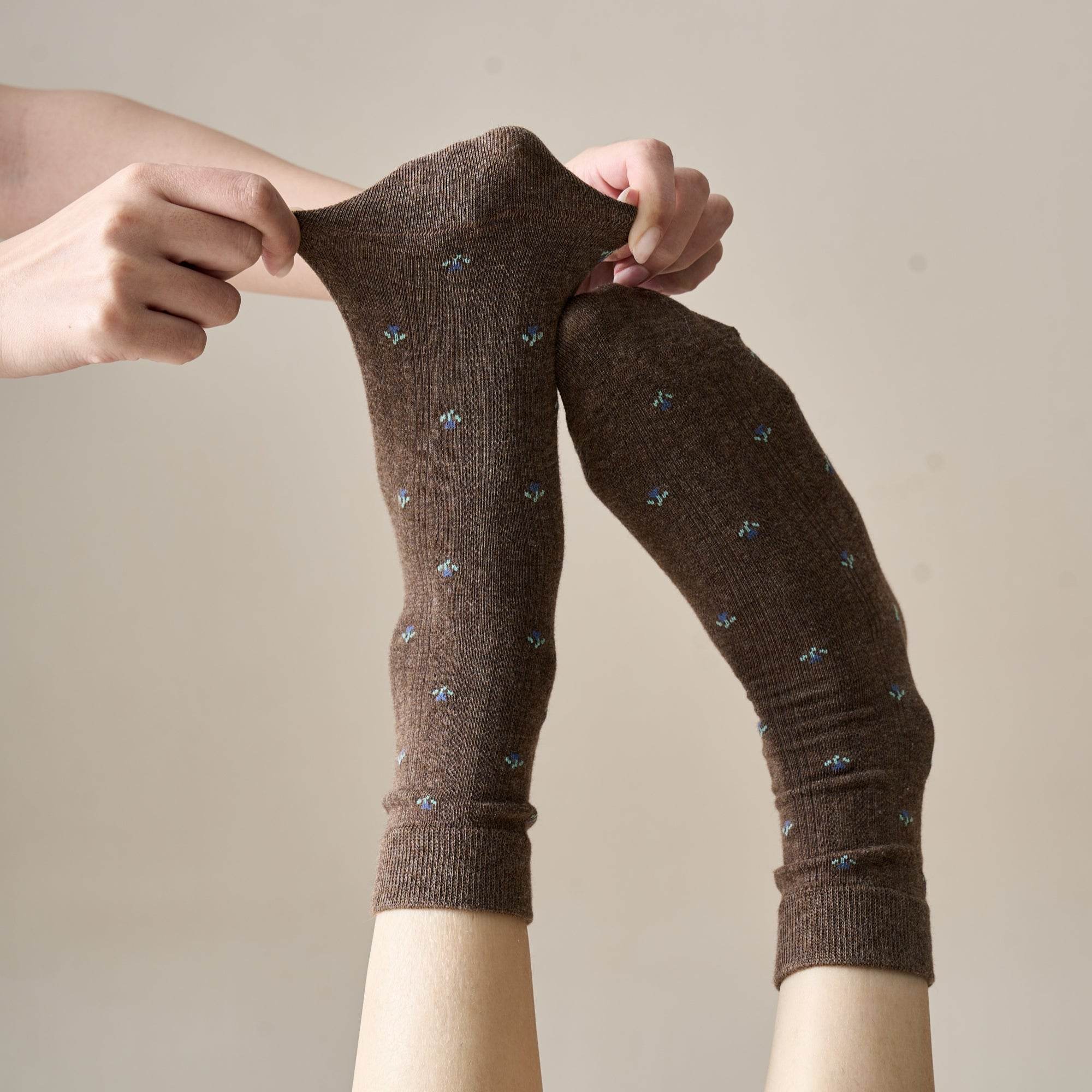 Women's Ditsy Floral Ribbed Cotton Socks - Single Pair