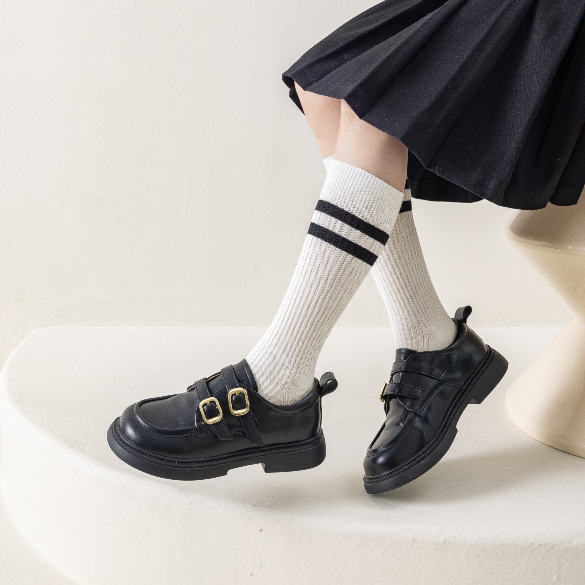 Kid's Retro Stripe Ribbed Socks - 3 Pairs
