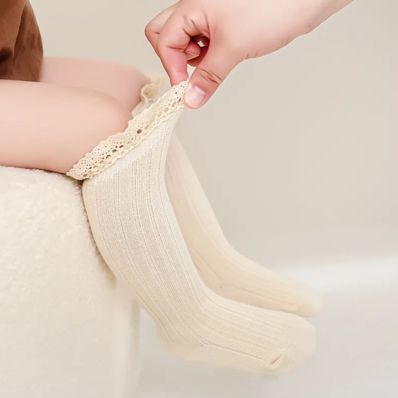 Babies The Lace Trim Knee-Highs-3 Pairs