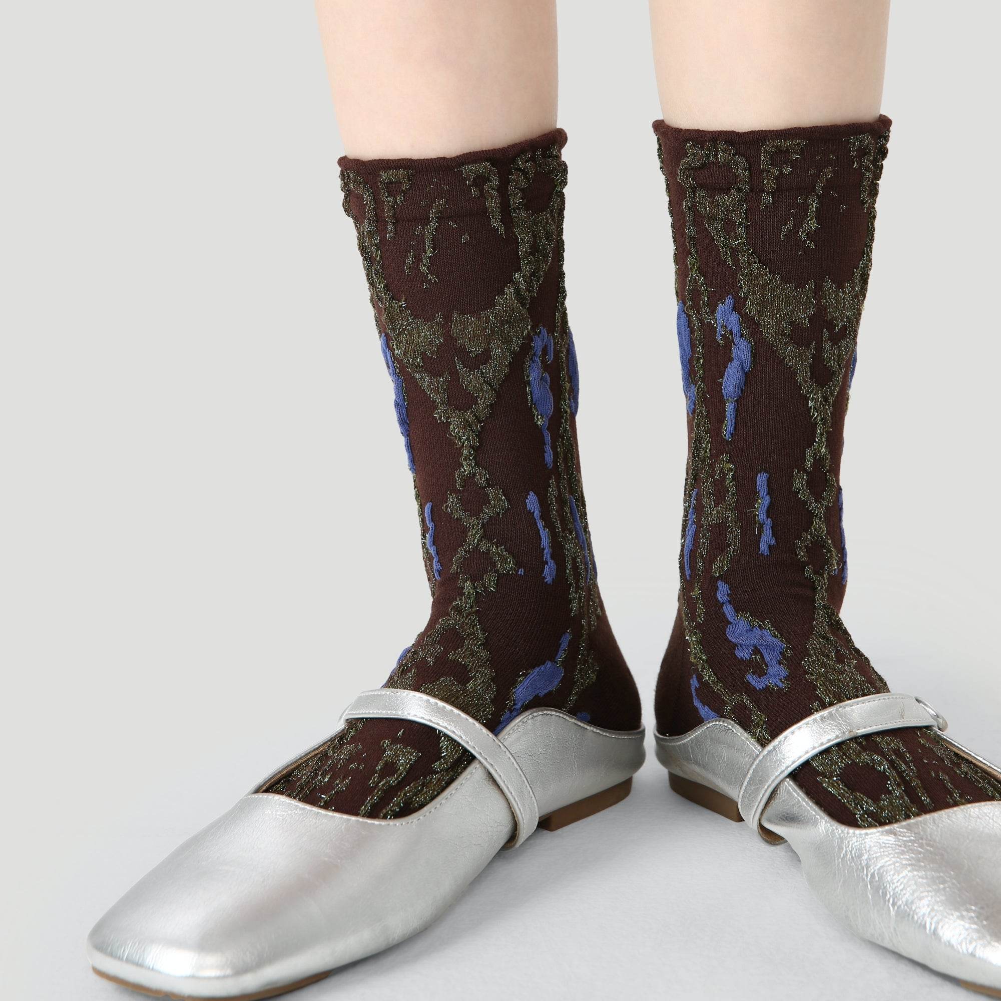 Women's Eclectic Texture Crew Socks - 3 pairs