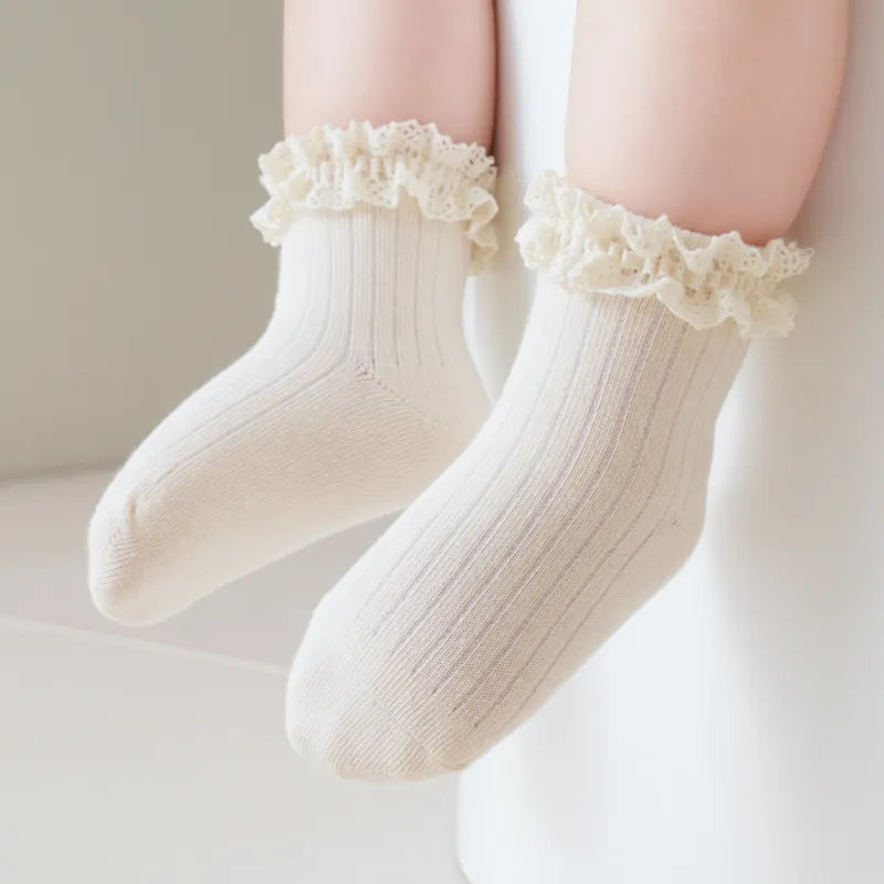 Babies Petal Cuff Ankle Socks-3 Pairs