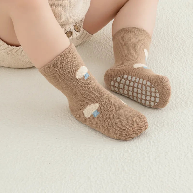 Babies Little Pumpkin Grip Socks-4 Pairs