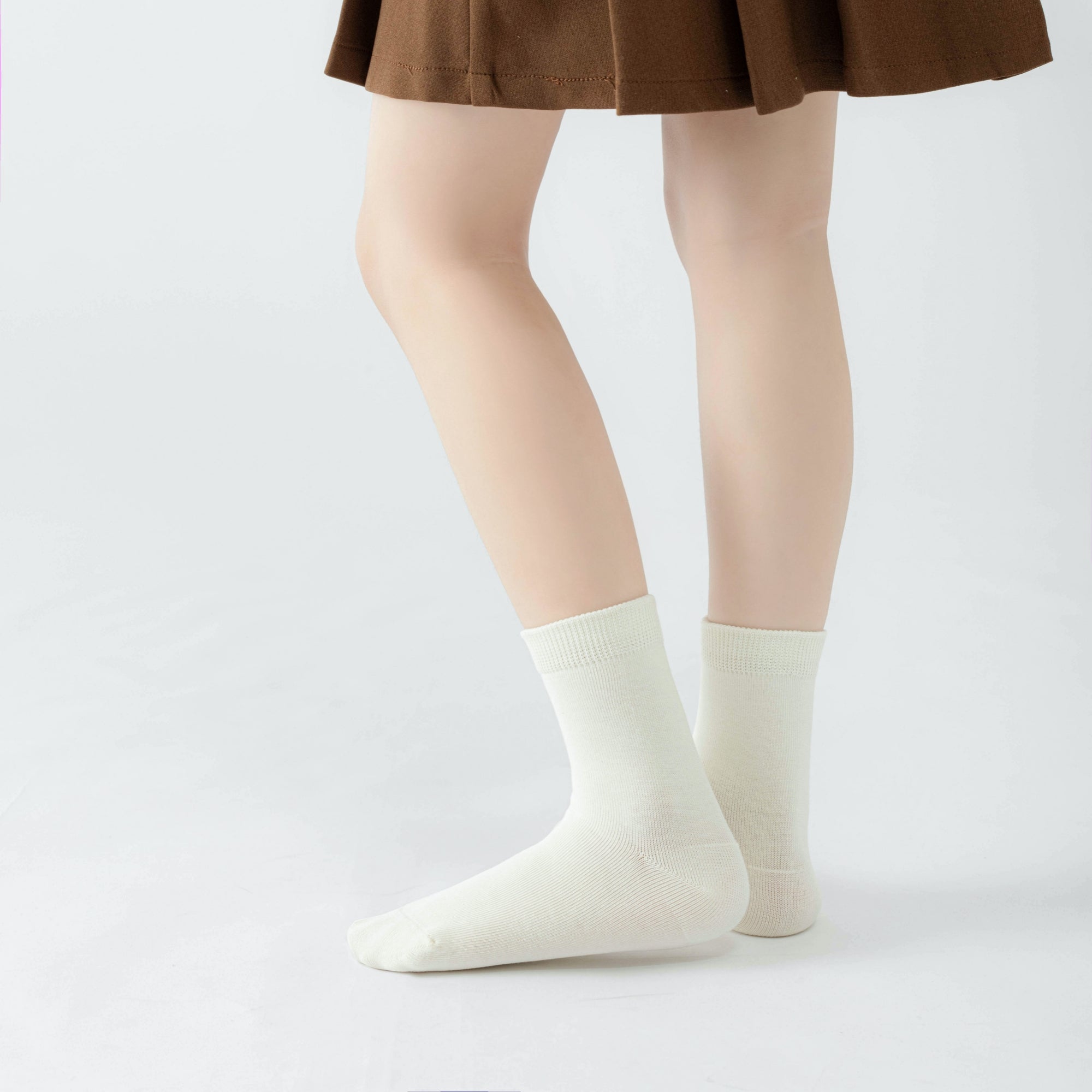 Kid's Organic Cotton Solid Crew Socks Pastel - 4 Pairs