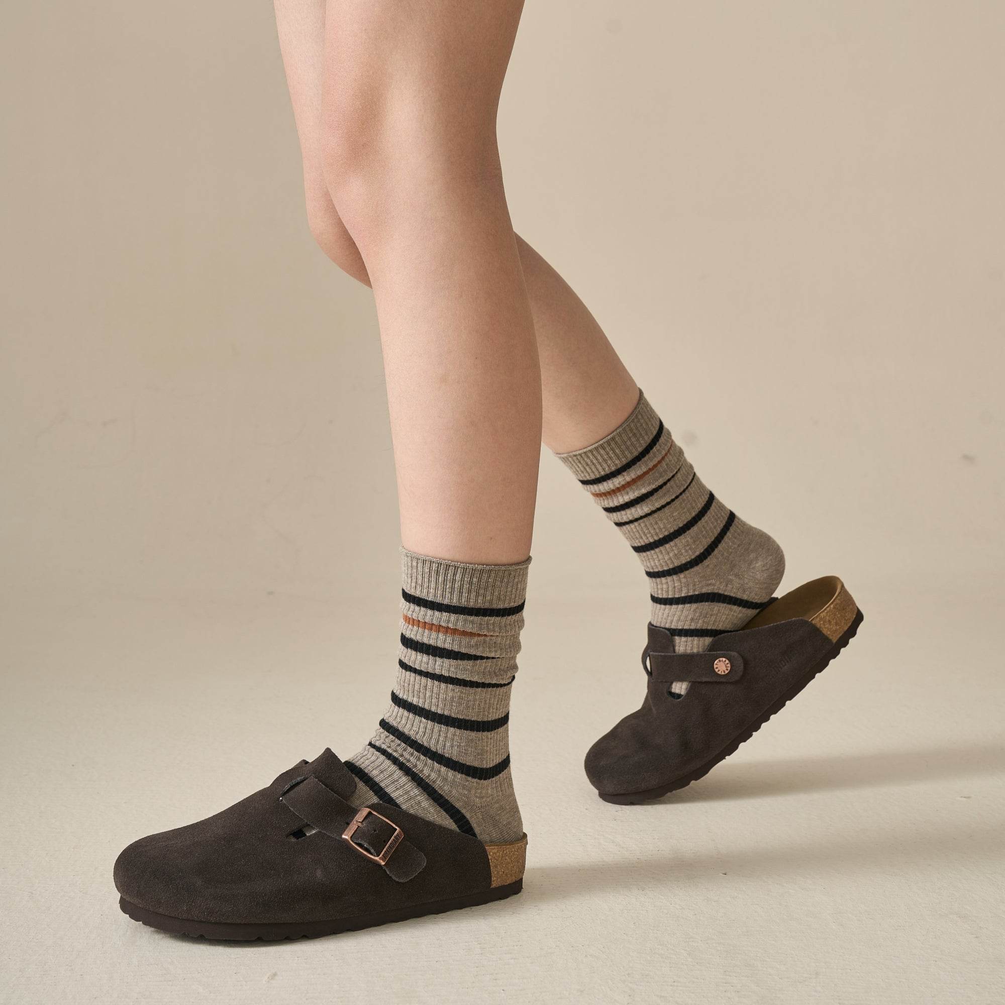 Women's Varsity Stripe Ribbed Socks - Single Pair