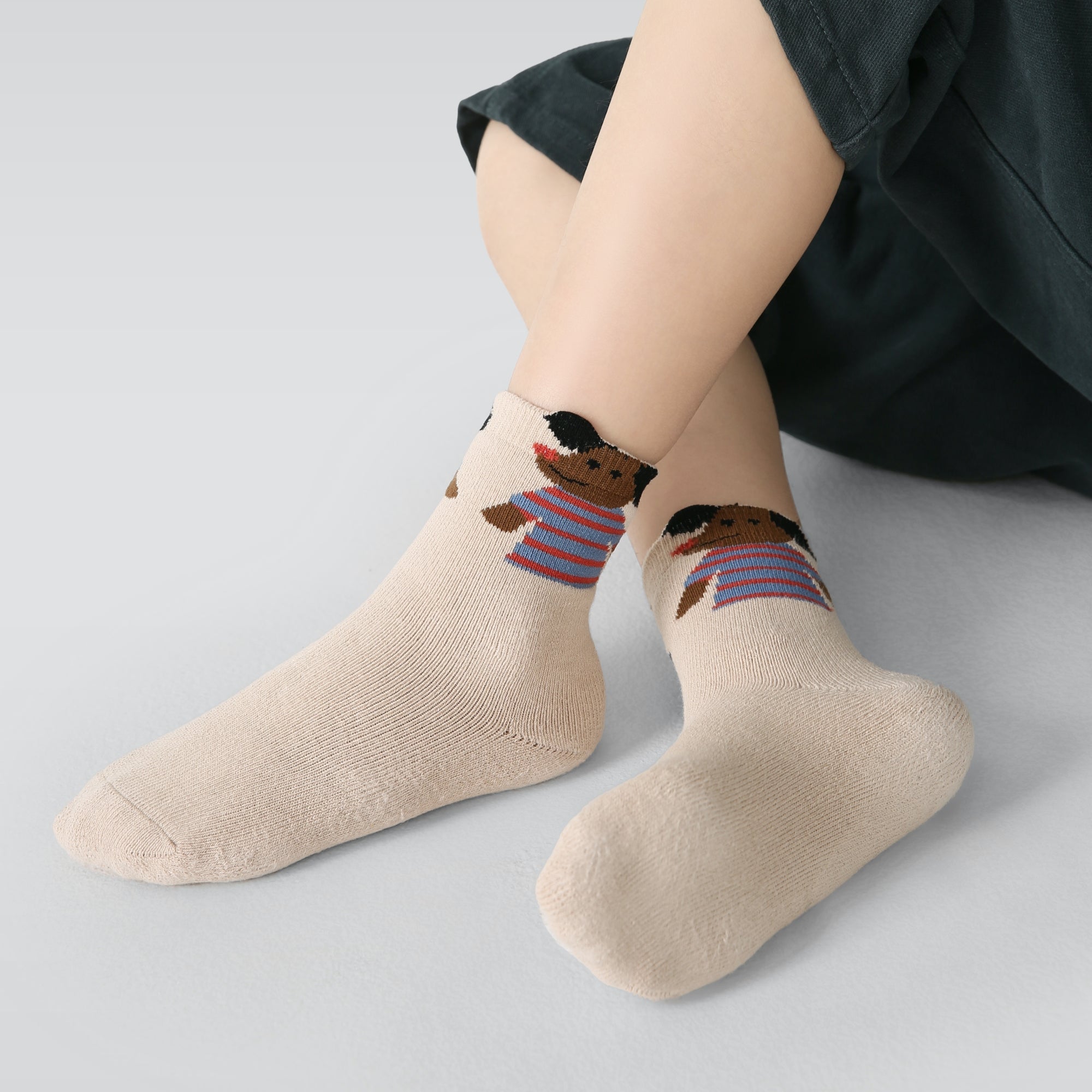 Kid's 3D Puppy Novelty Crew Socks - 5 Pairs