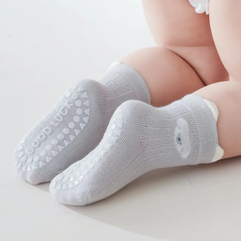 Babies Peekaboo Bear Grip Socks-3 Pairs