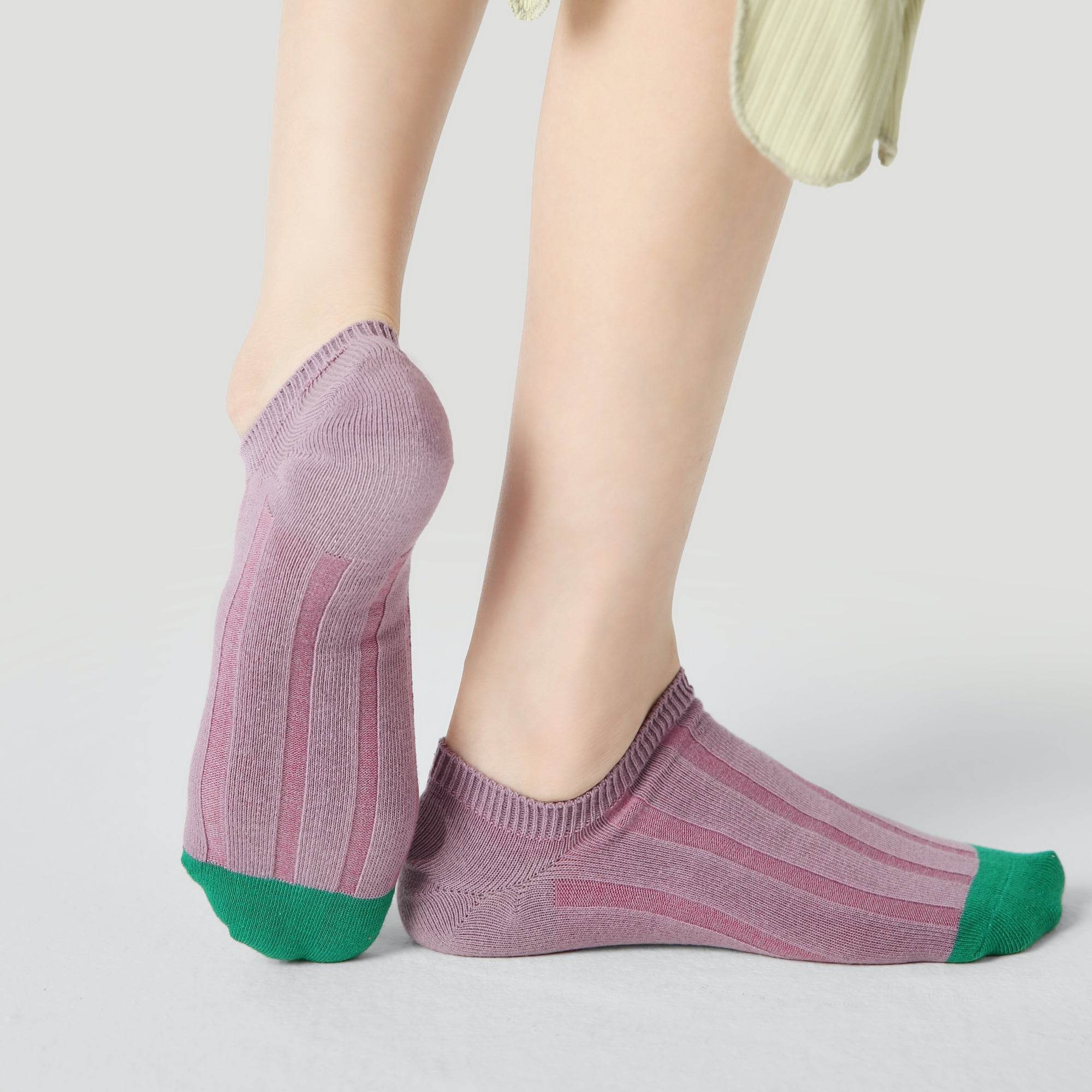 Women's Textured Color Block No-Show Socks - 3 Pairs