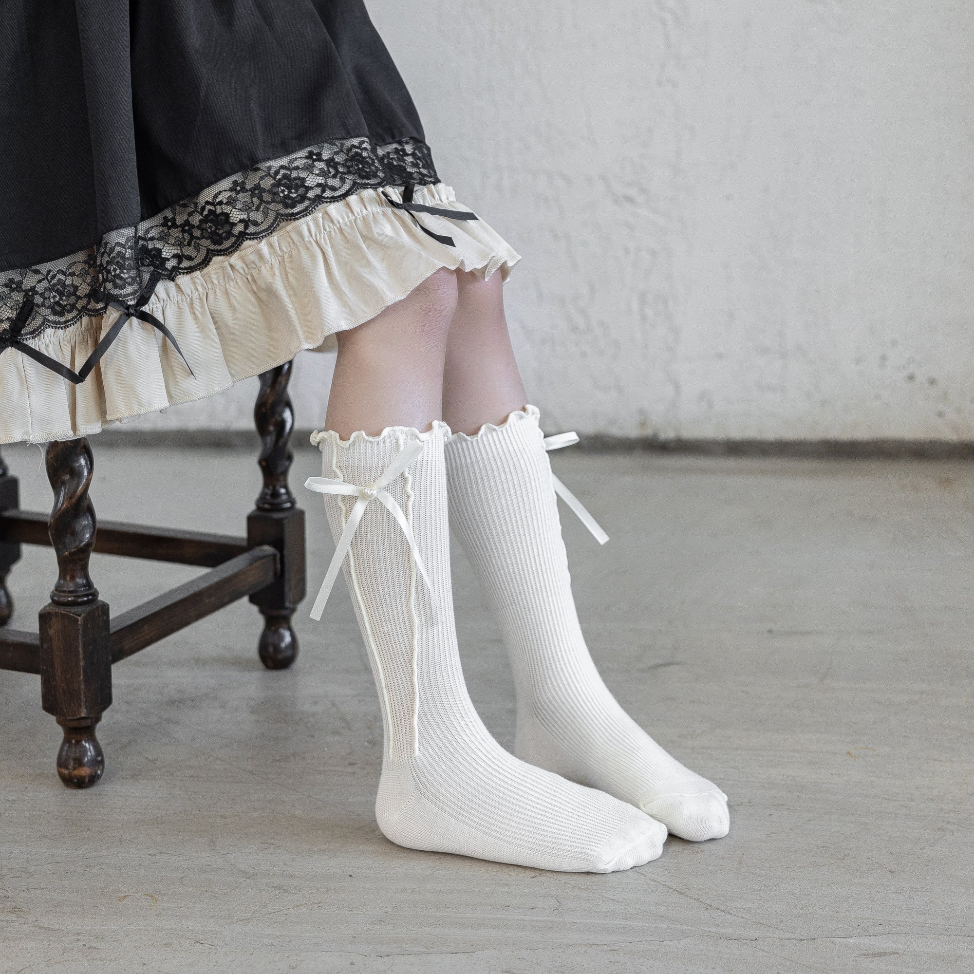 Kid's Ruffle Cuff Knit Socks - 3 Pairs