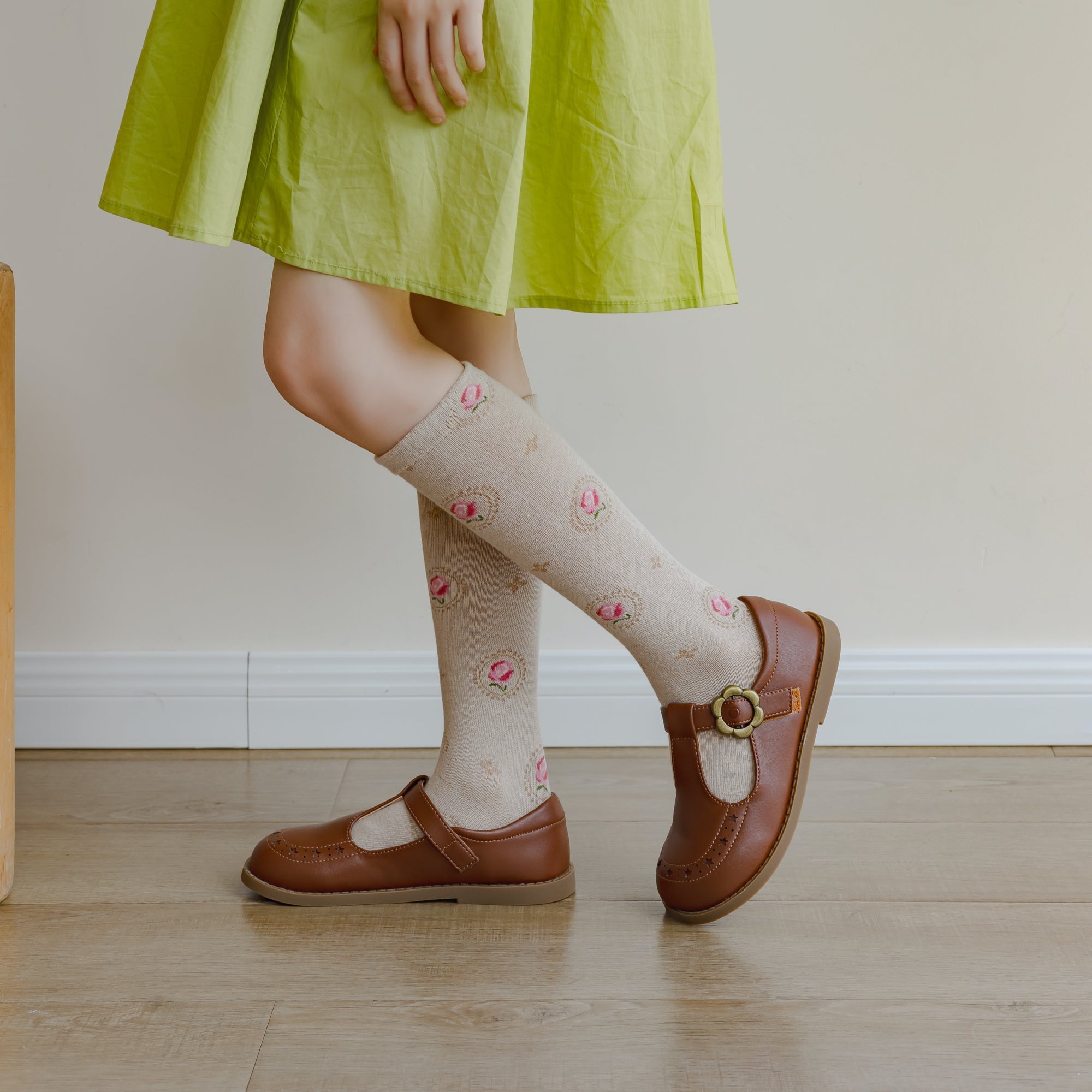 Kid's Girls' Cottage Floral Knee High Socks - 3 Pairs